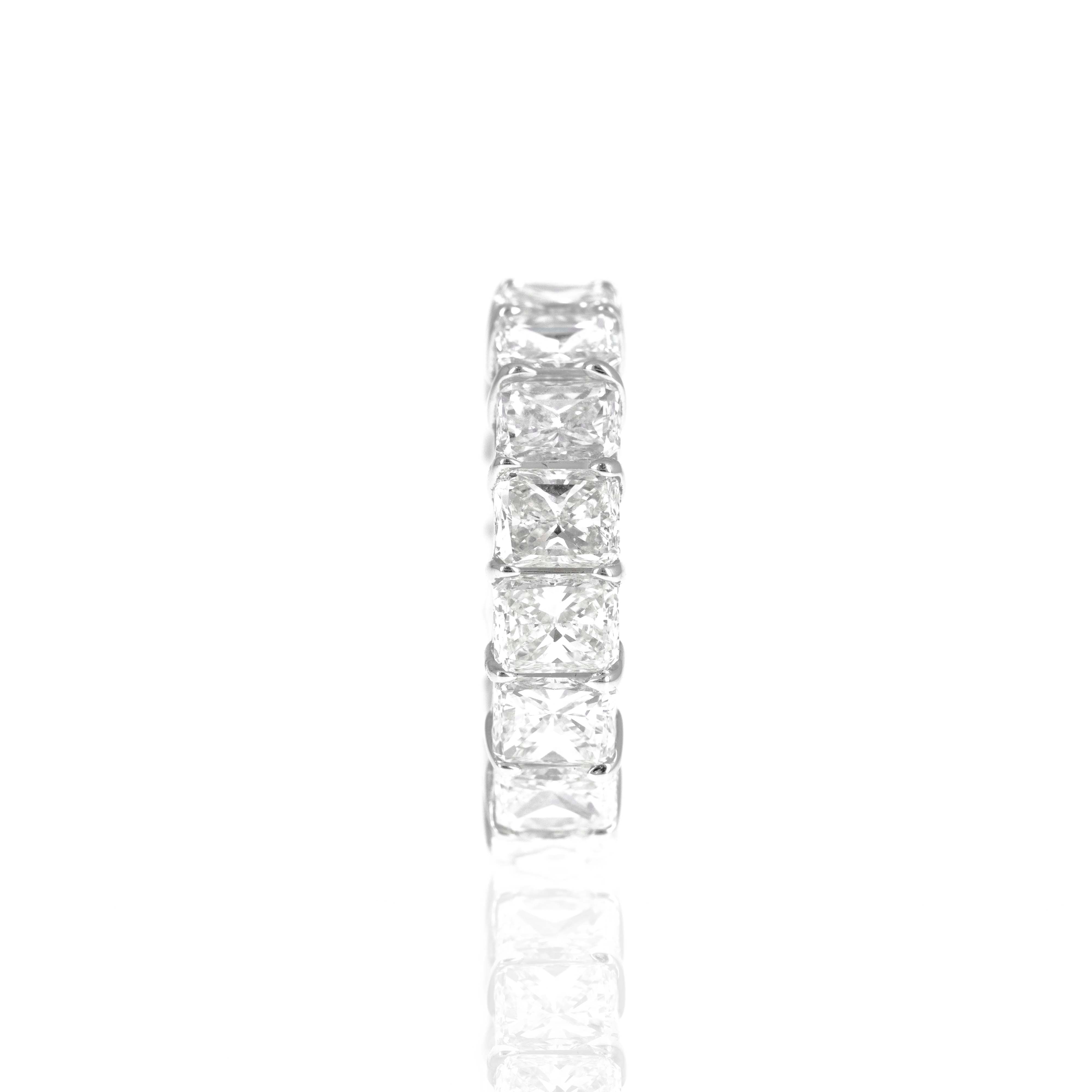18K Gold 6.99 Carat Radiant Diamond Eternity Band - Queen May