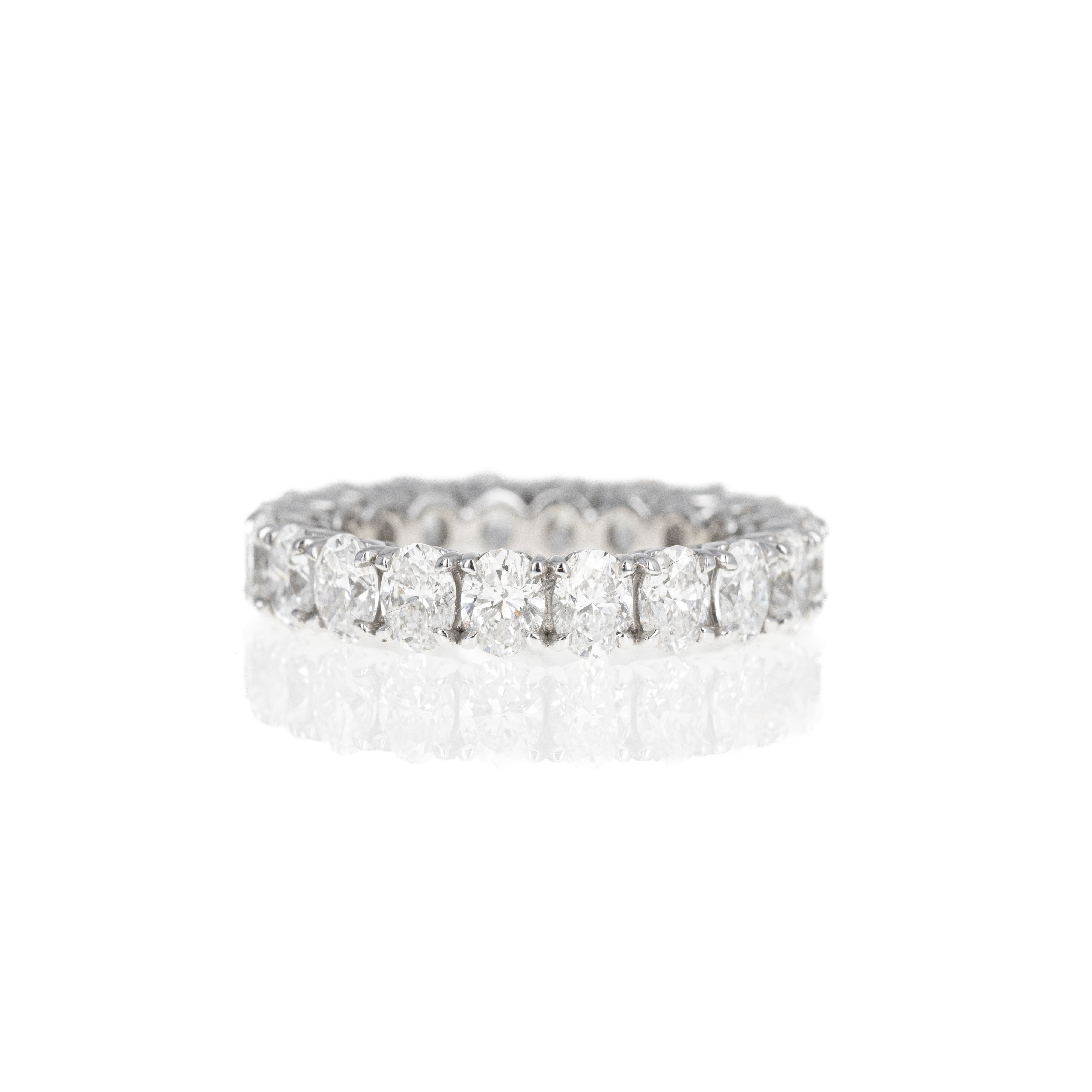 4.80 Carat Total Weight Oval Diamond Eternity Wedding Band - Queen May
