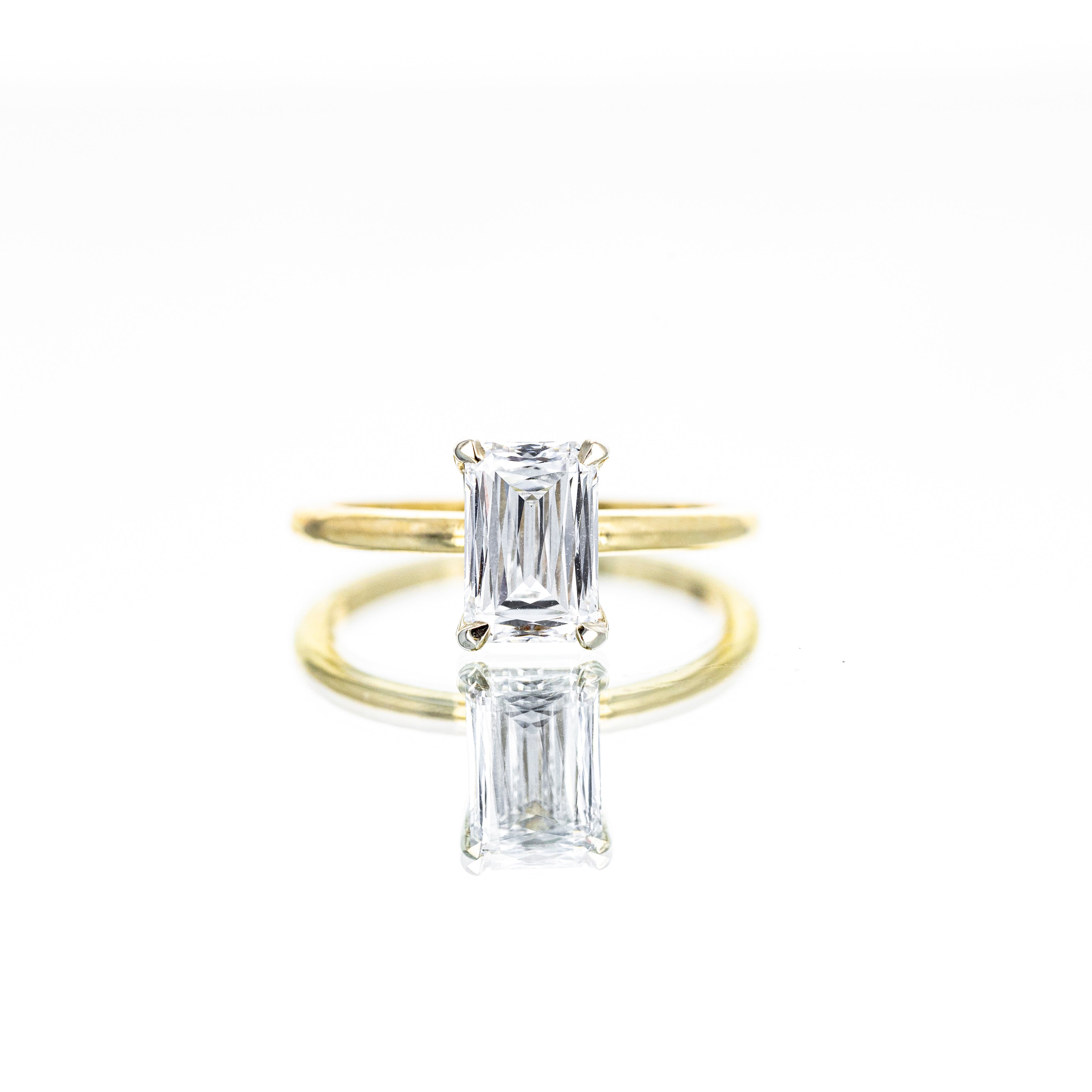 Lab Grown 1.76 Carat Crisscut Radiant Diamond Solitaire Engagement Ring - Queen May