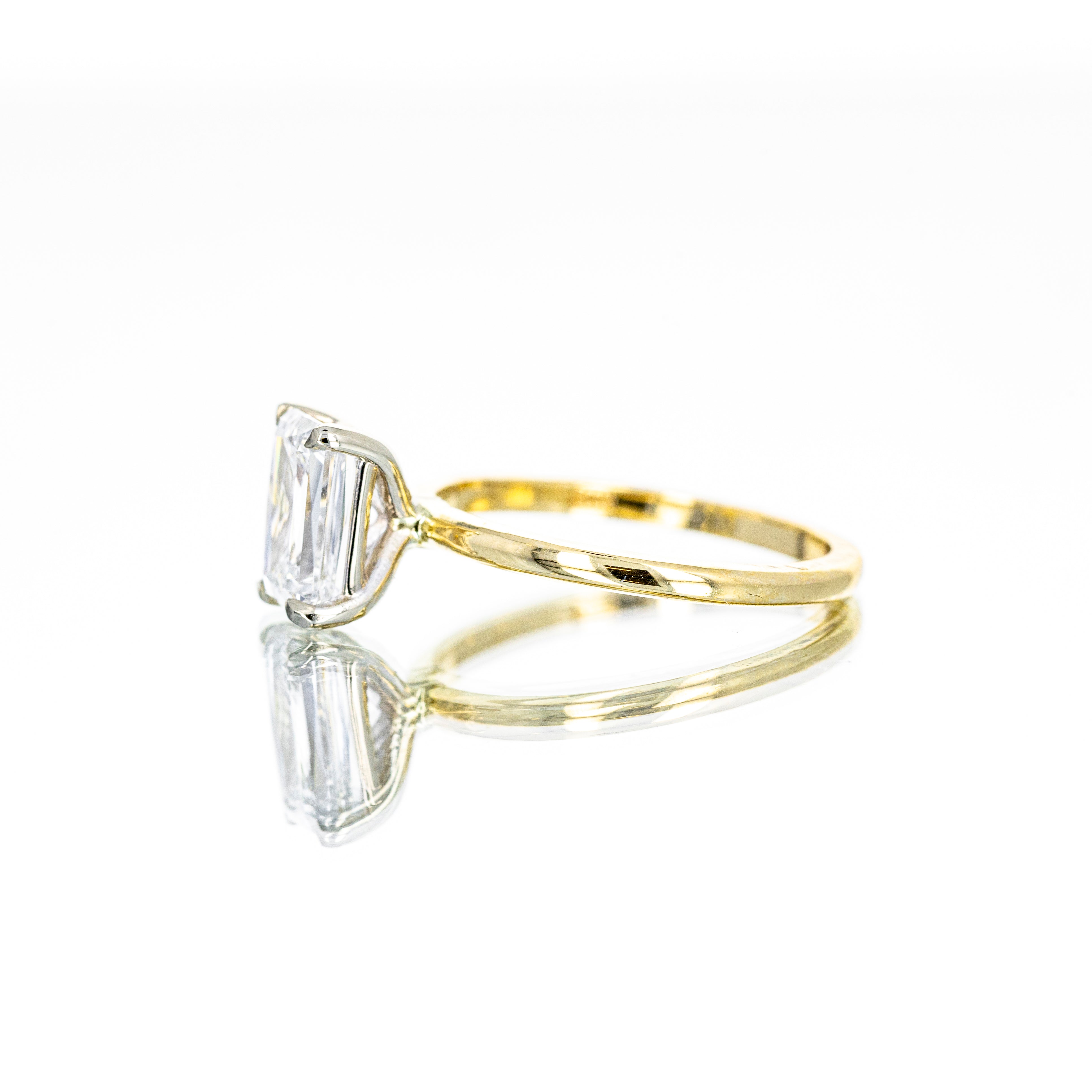 Lab Grown 1.76 Carat Crisscut Radiant Diamond Solitaire Engagement Ring - Queen May