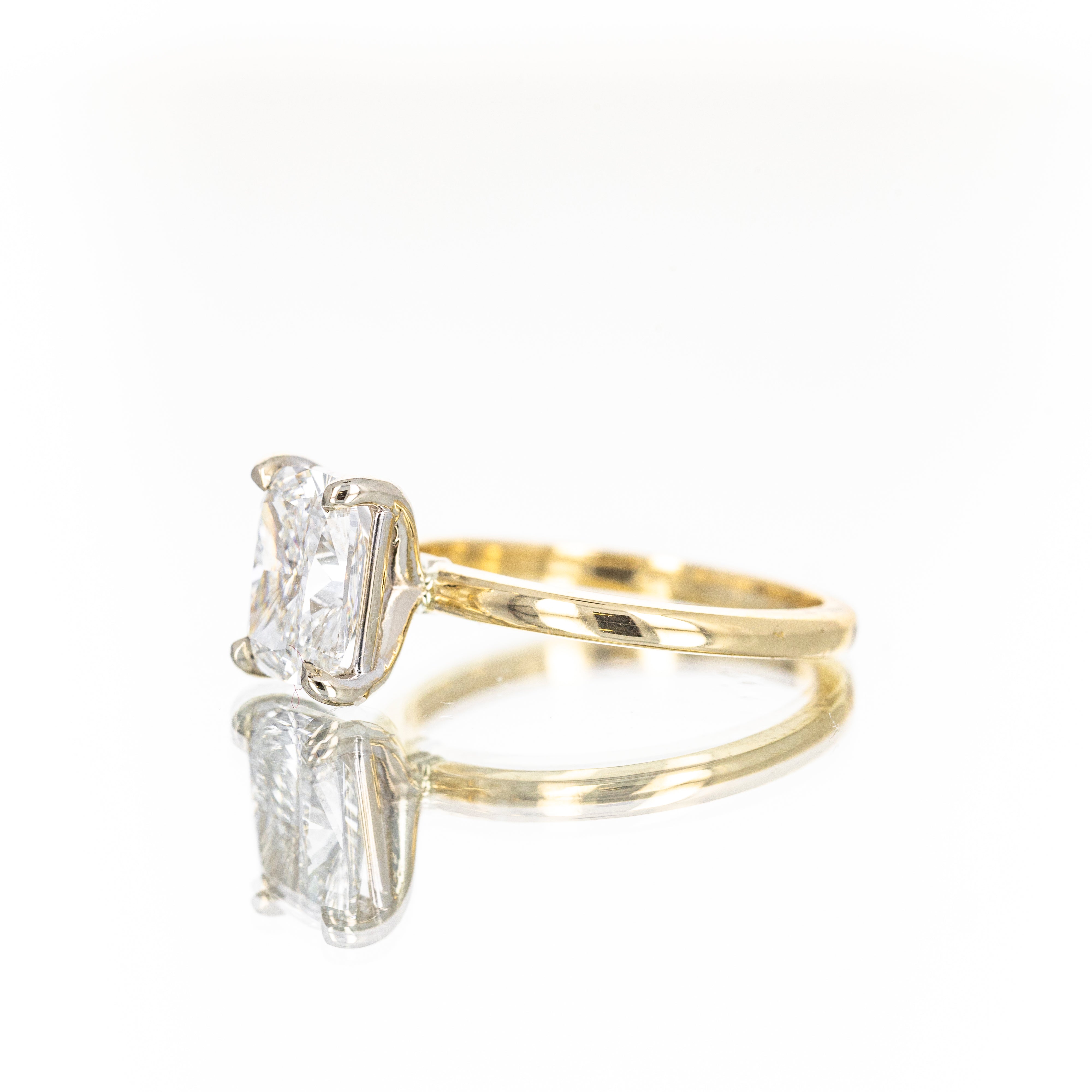 Lab Grown 2.12 Carat Cushion Cut Diamond Solitaire Engagement Ring - Queen May
