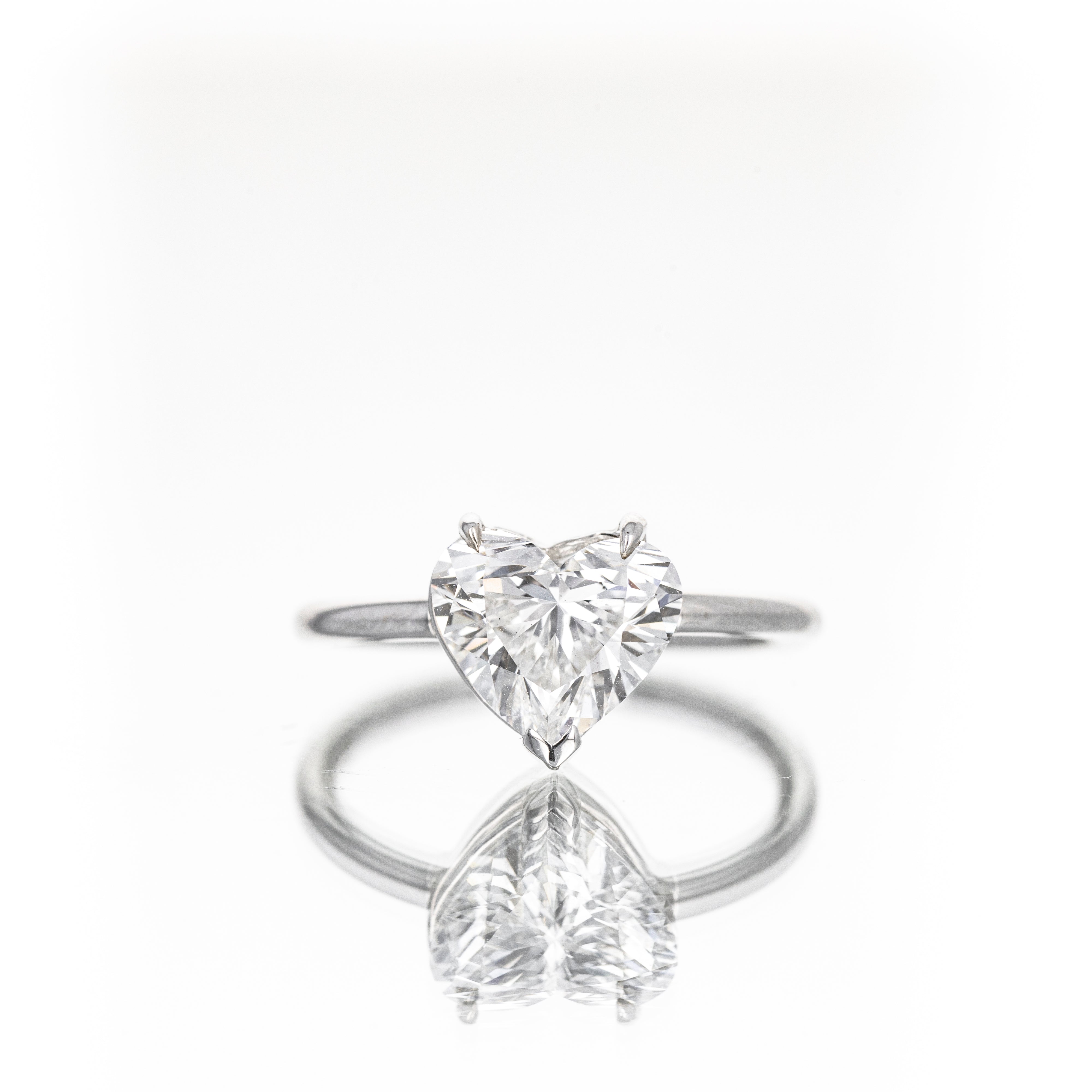 Lab Grown 14K White Gold 2.46 Carat Heart Diamond Engagement Ring - Queen May