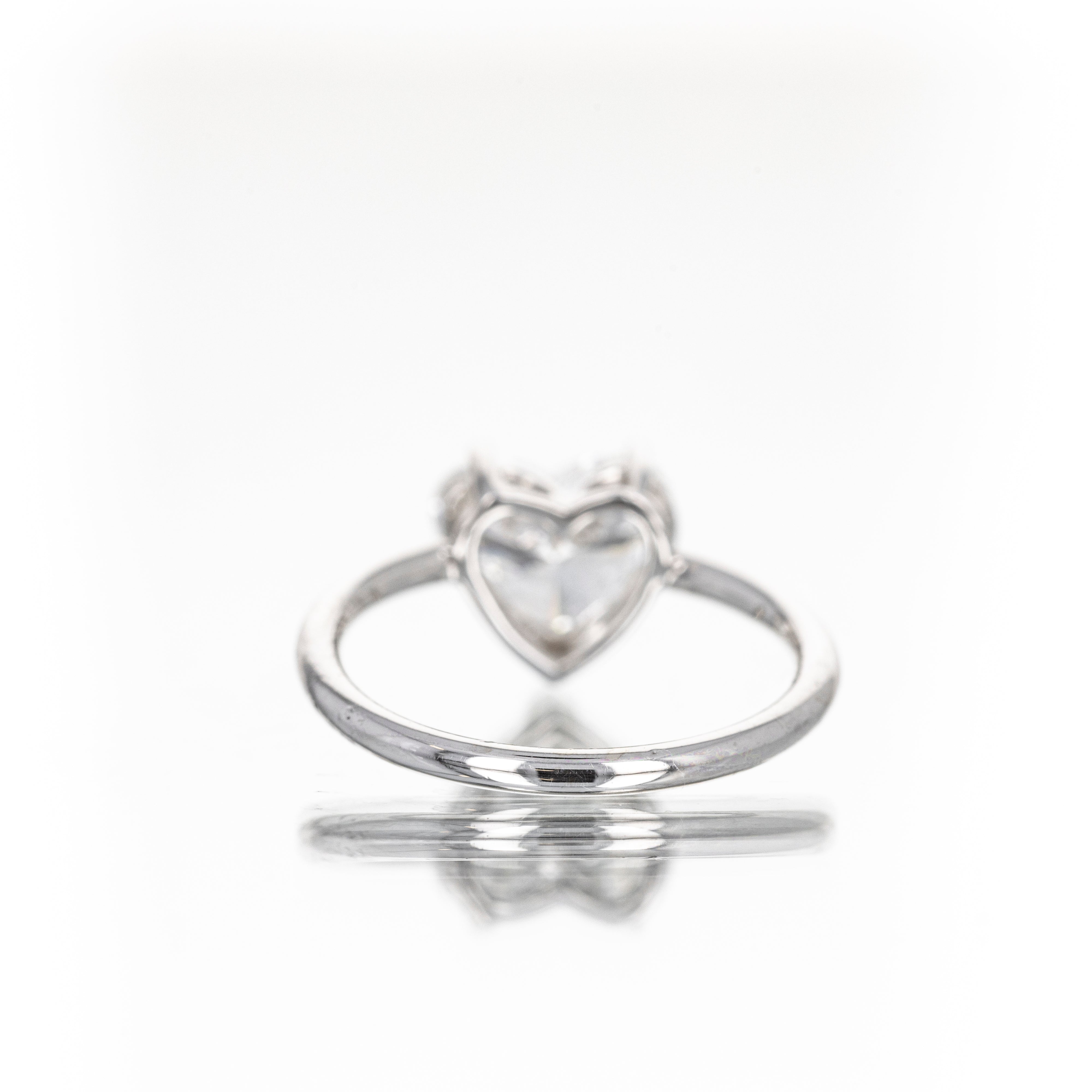 Lab Grown 14K White Gold 2.46 Carat Heart Diamond Engagement Ring - Queen May