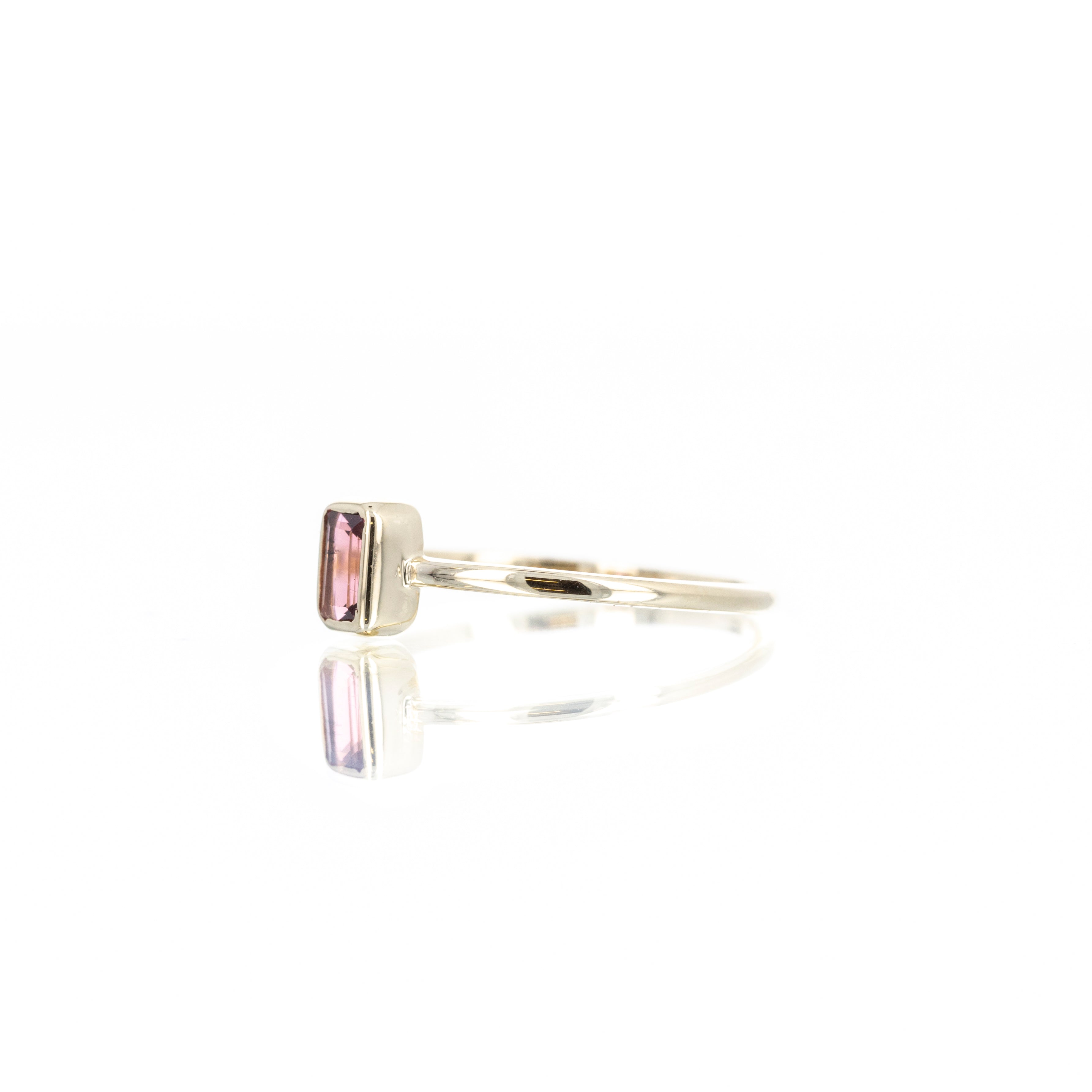 14K Yellow Gold 0.23 Carat Pink Tourmaline Bezel Ring - Queen May