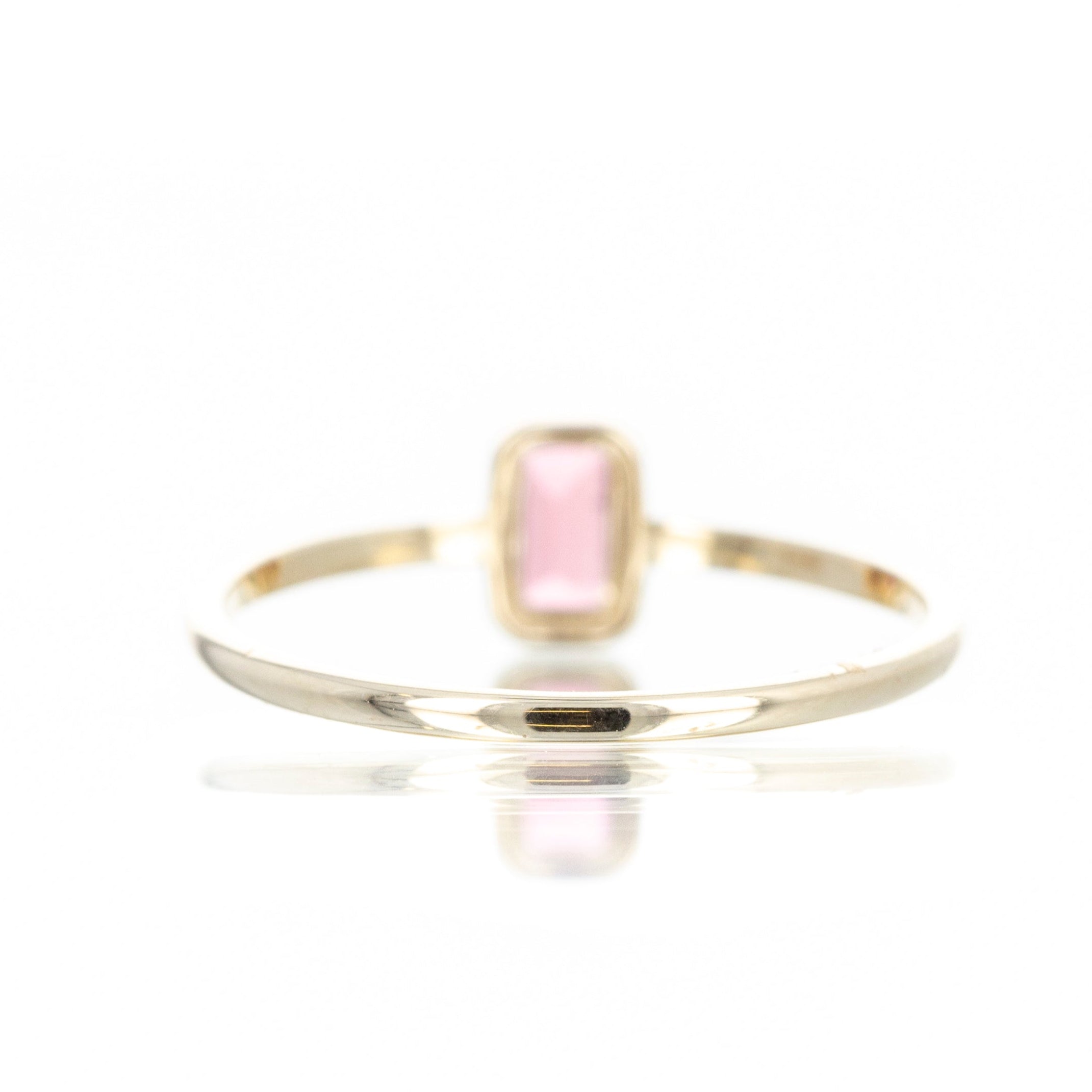 14K Yellow Gold 0.23 Carat Pink Tourmaline Bezel Ring - Queen May