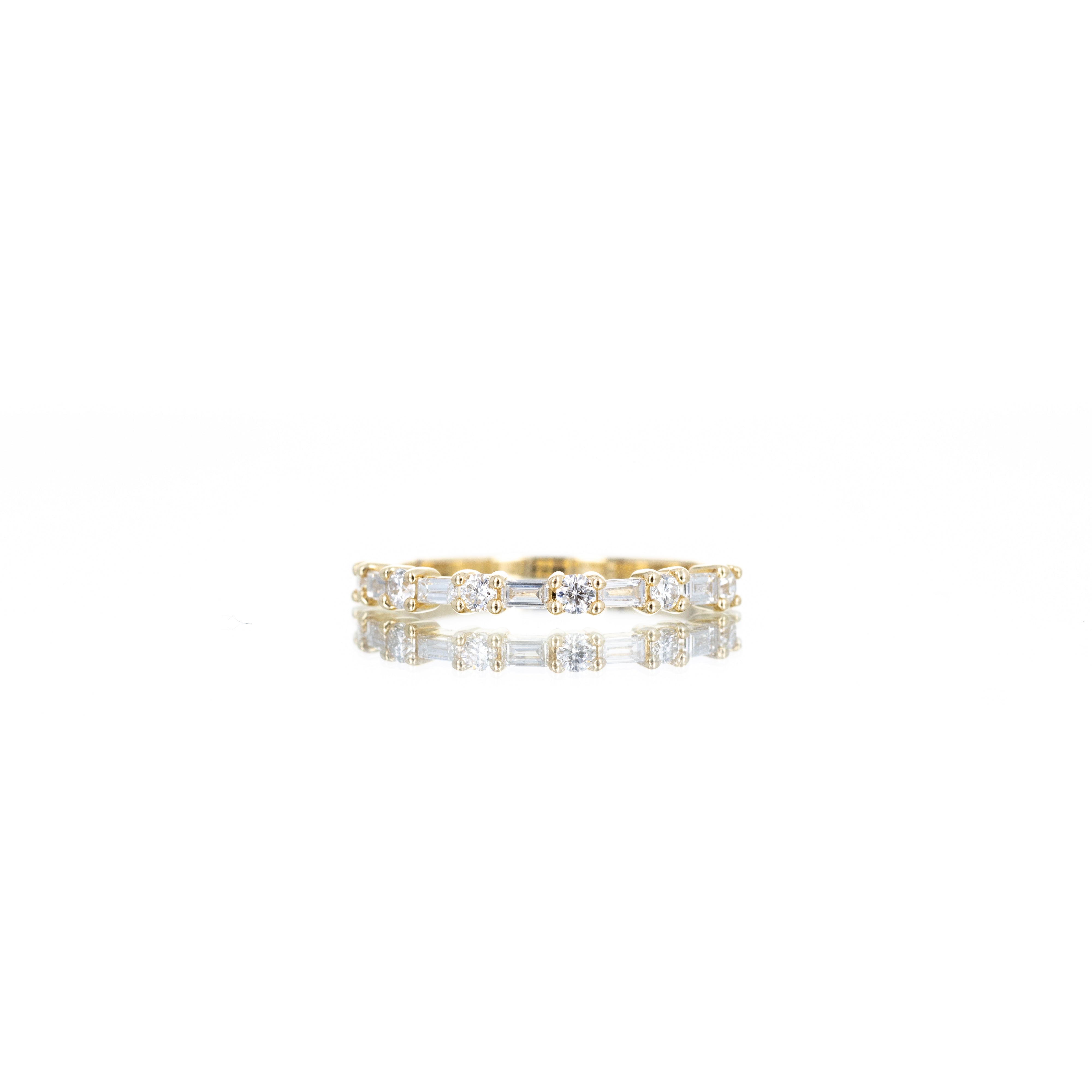14K Yellow Gold 0.43 Carat Diamond Baguette Band - Queen May