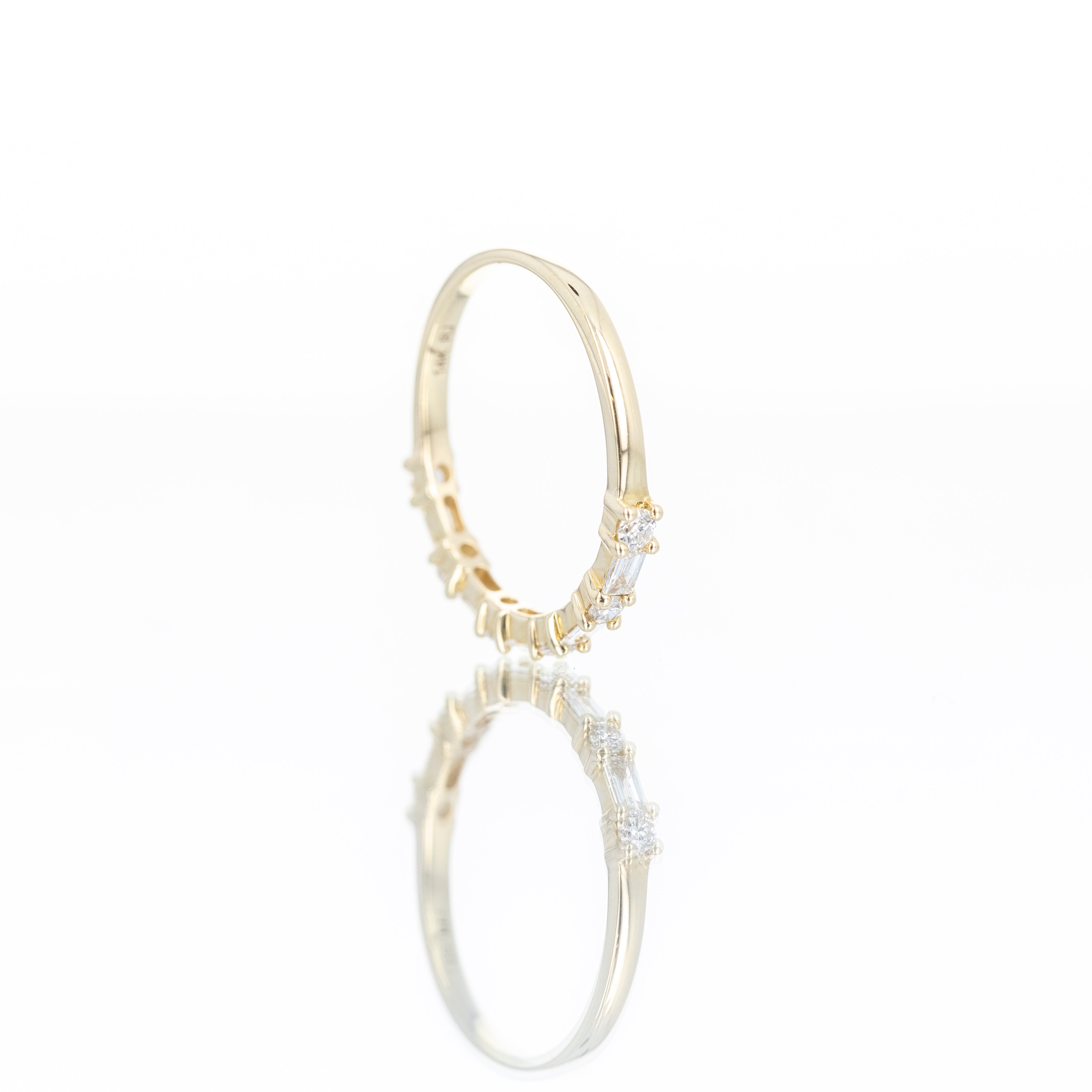 14K Yellow Gold 0.43 Carat Diamond Baguette Band - Queen May