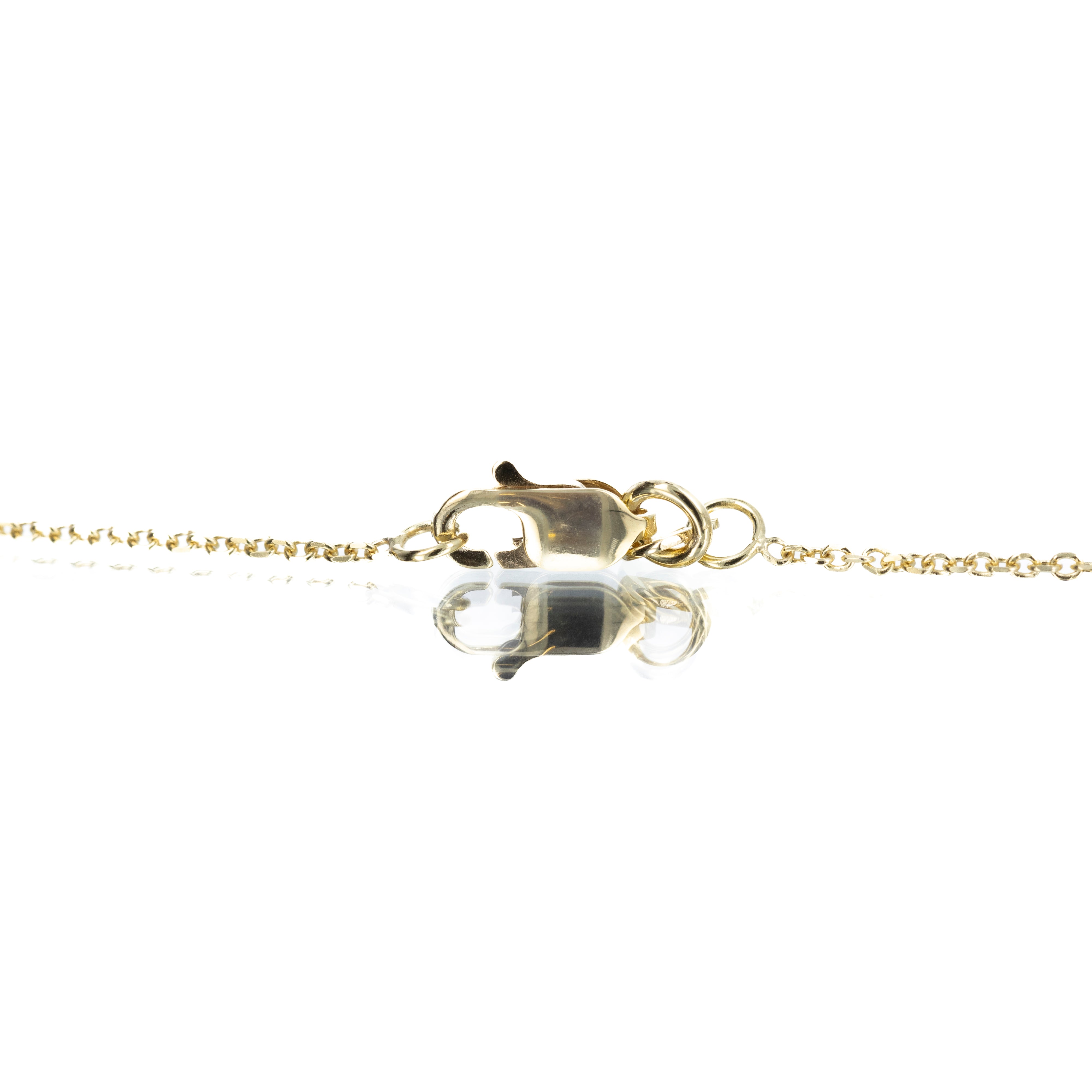 14K Yellow Gold 0.25 Carat Ruby Diamond Station Necklace - Queen May