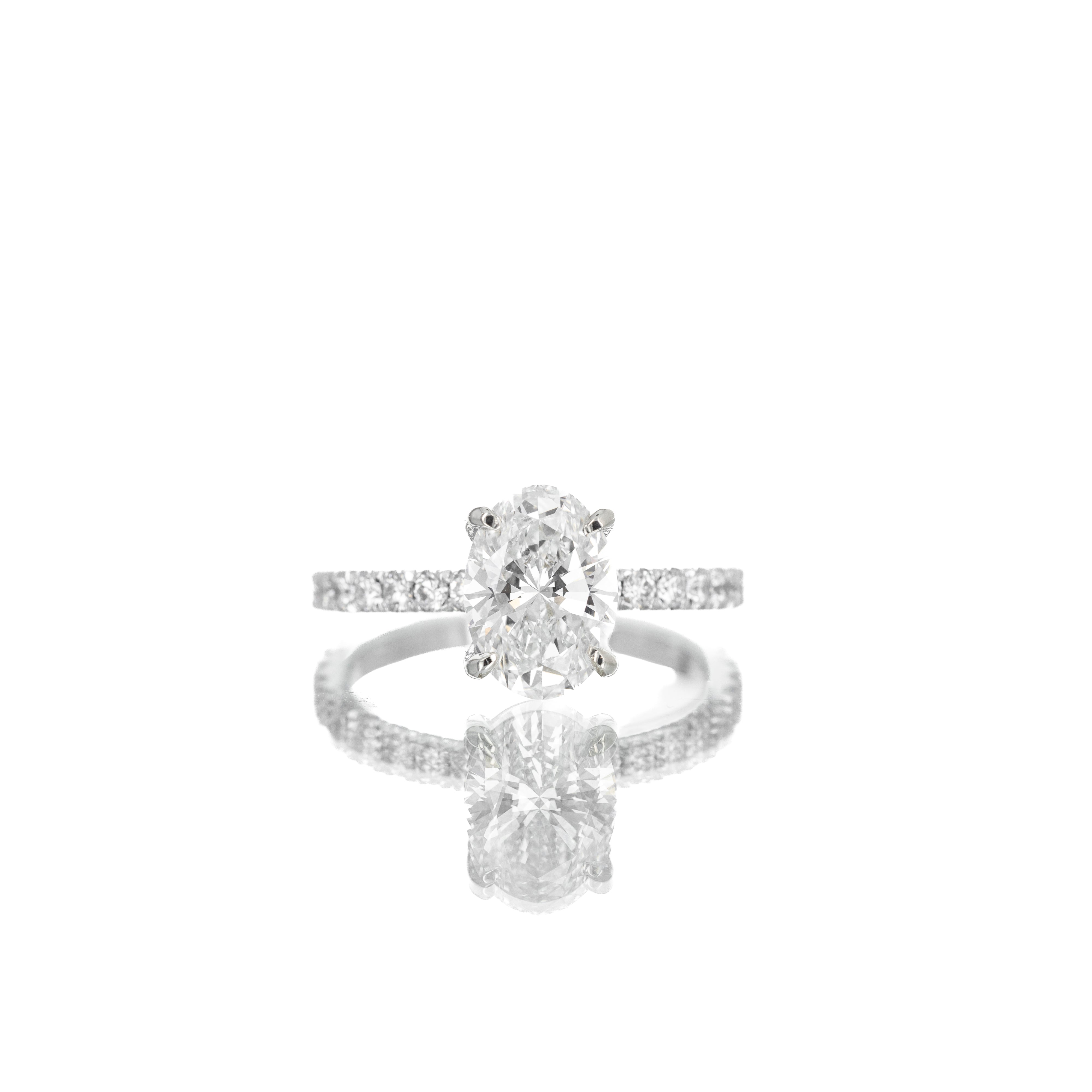 Lab Grown 2.07 Carat Lab Grown Oval Diamond Engagement Ring - Queen May