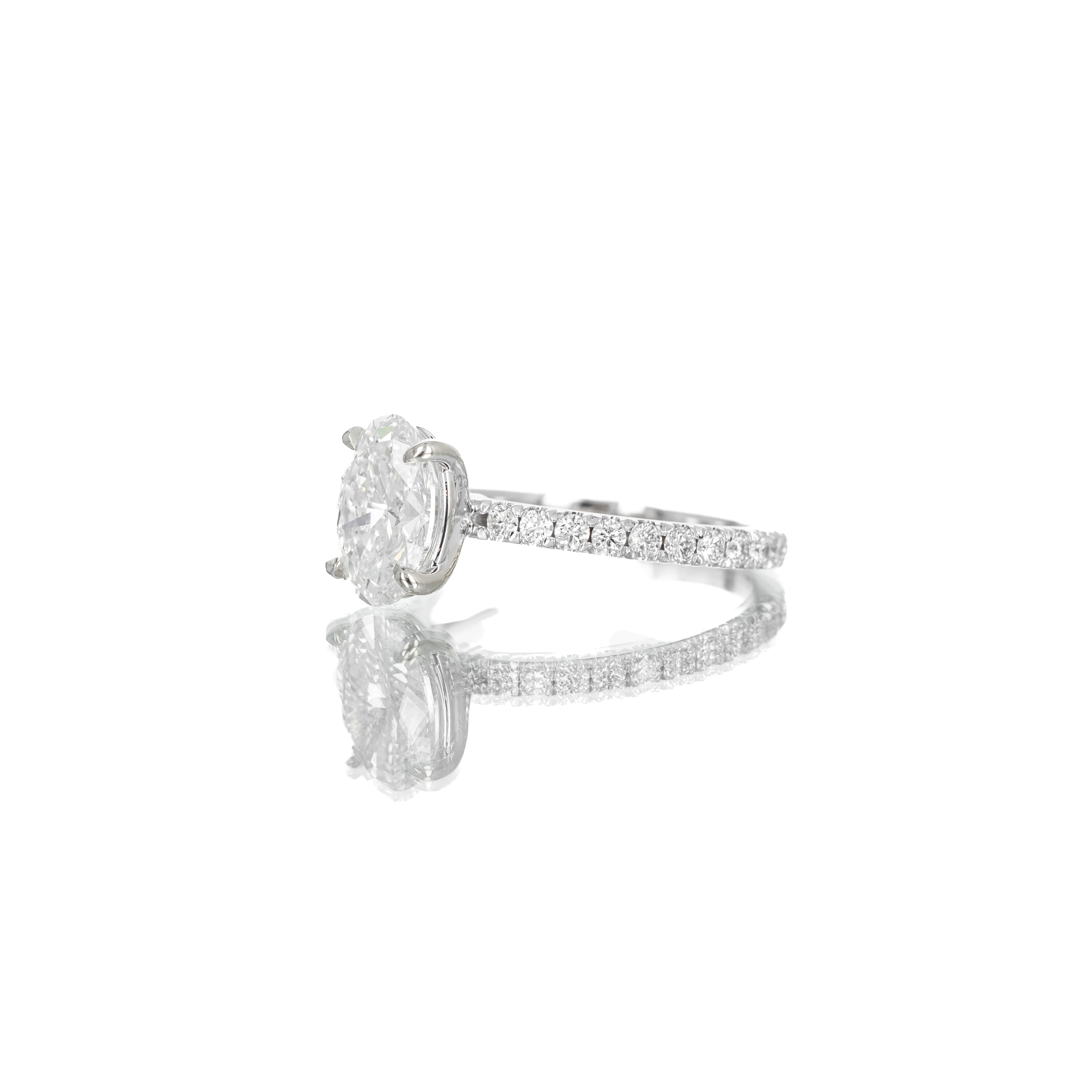 Lab Grown 2.07 Carat Lab Grown Oval Diamond Engagement Ring - Queen May
