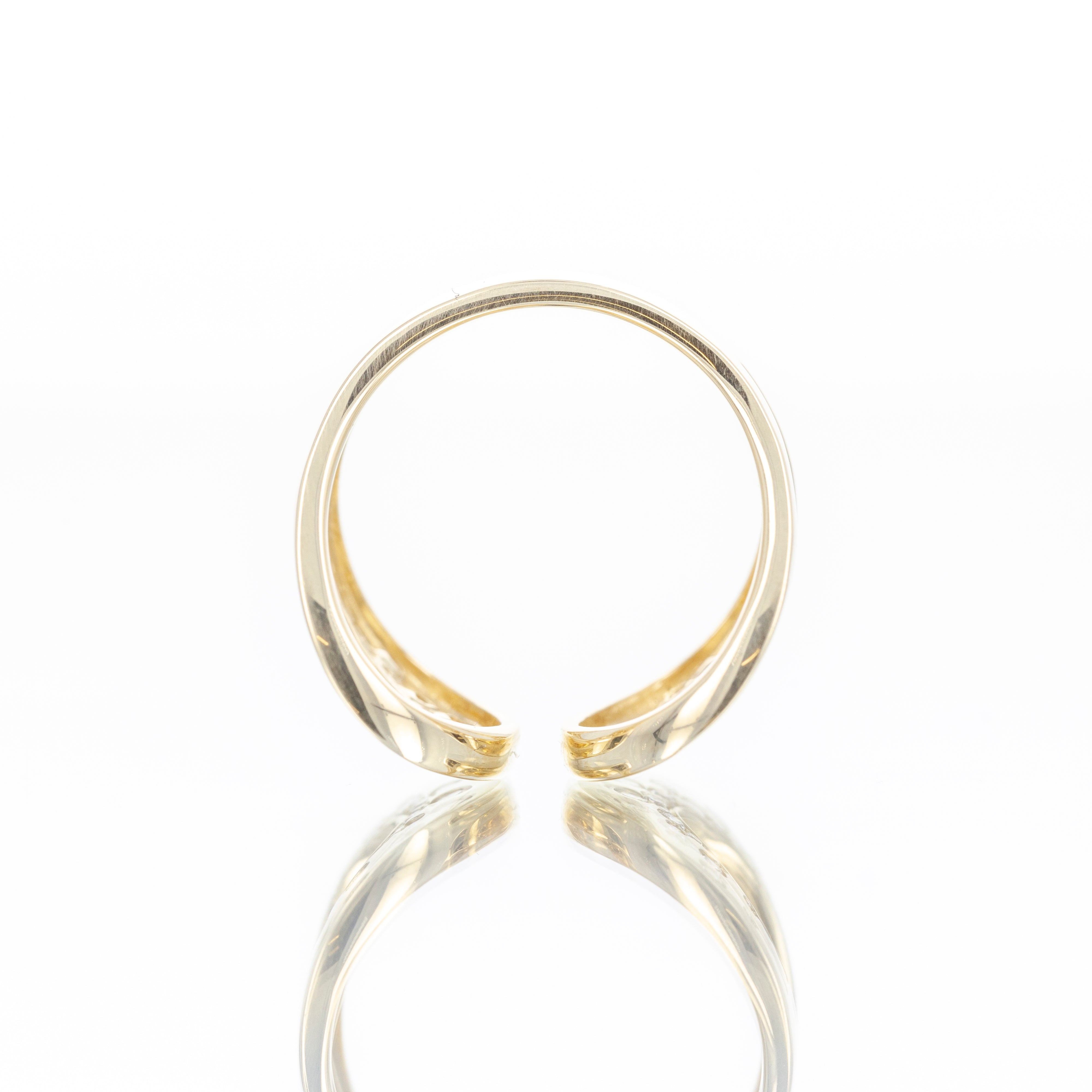 14K Yellow Gold 0.45 Carat Diamond Wide Teardrop Open Ring - Queen May
