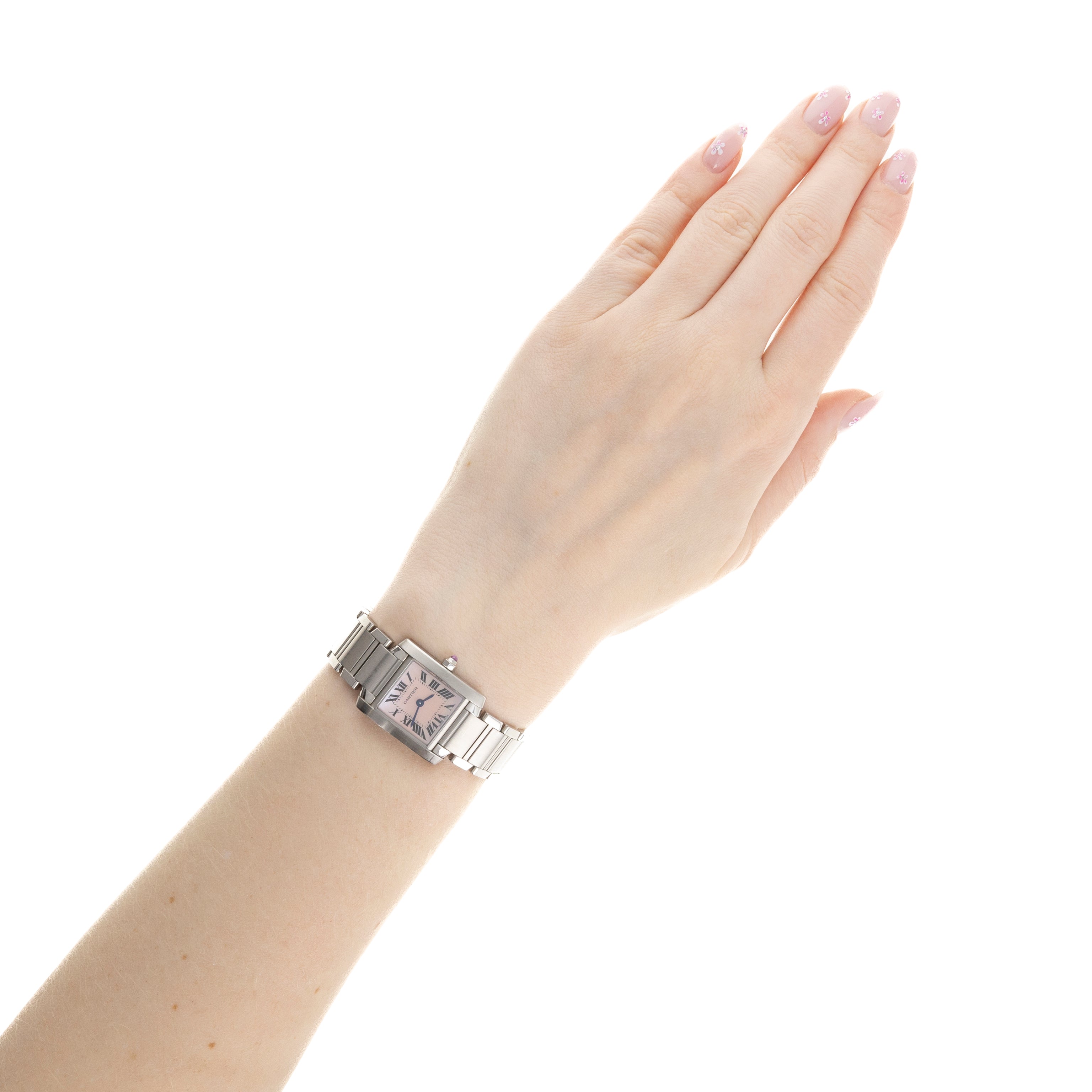 Cartier Tank Francaise Model 3217 Pink Mother Of Pearl 20MM With Box and Papers - Queen May