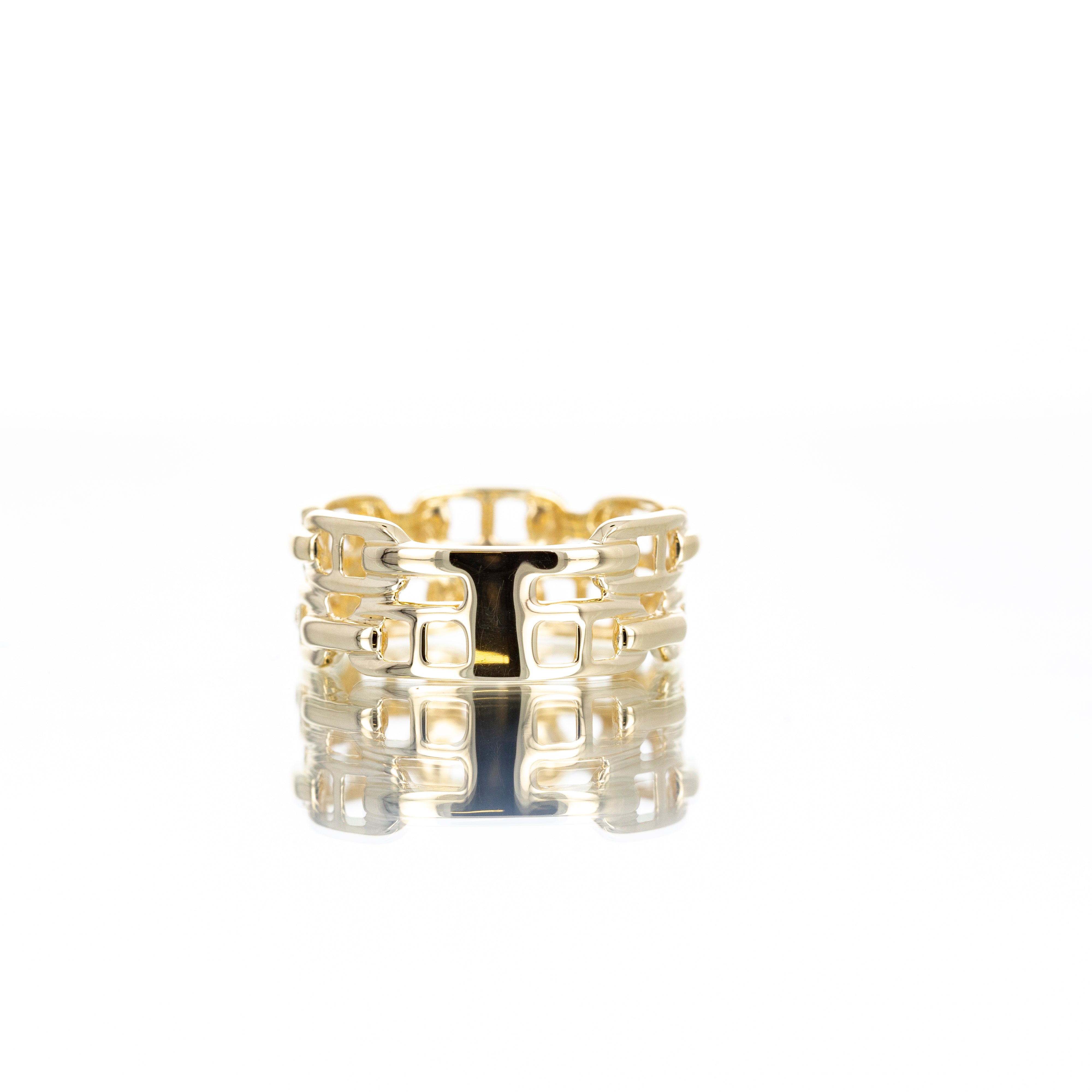 14K Yellow Gold 0.22 Carat Diamond Chain Link Double Band - Queen May