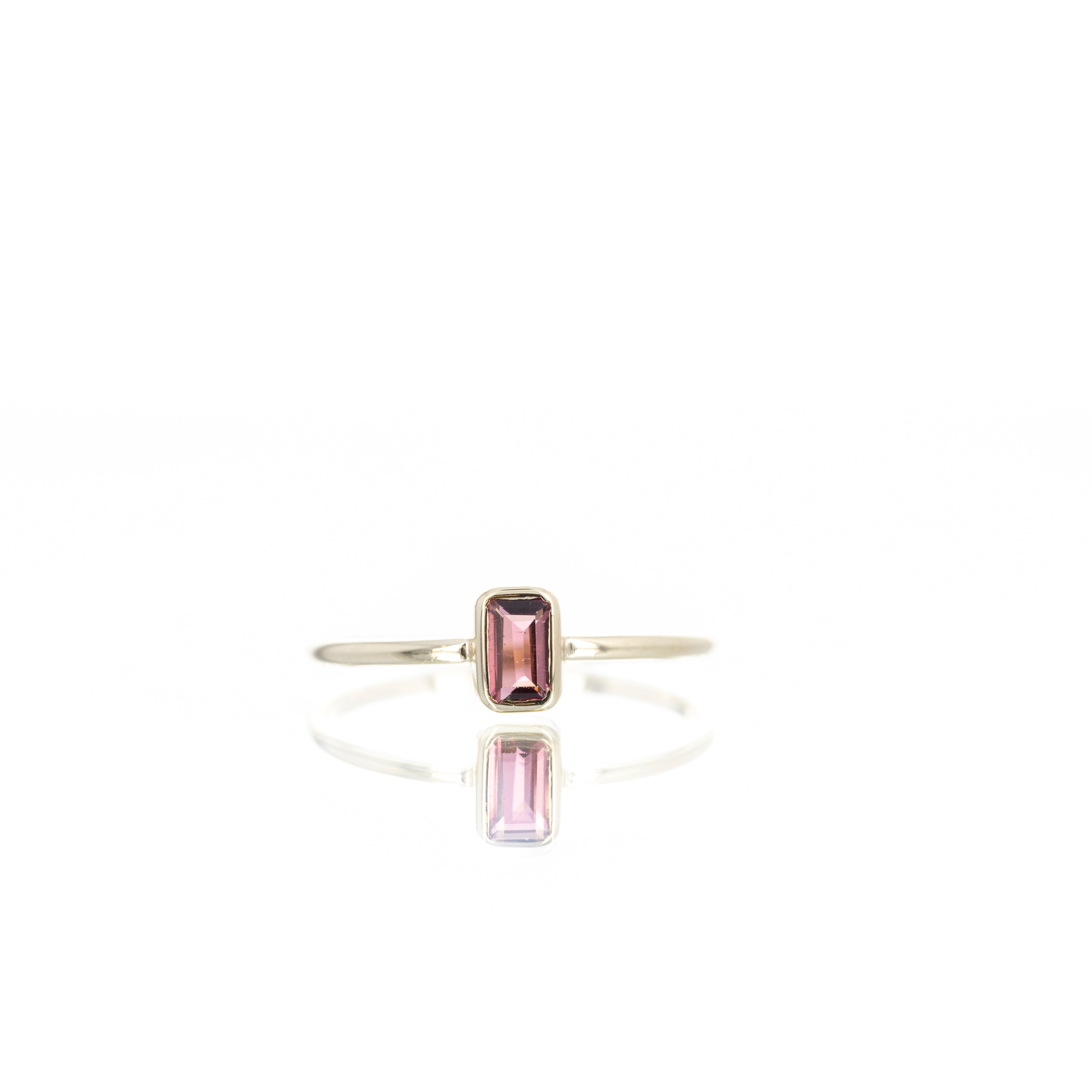 14K Yellow Gold 0.23 Carat Pink Tourmaline Bezel Ring - Queen May