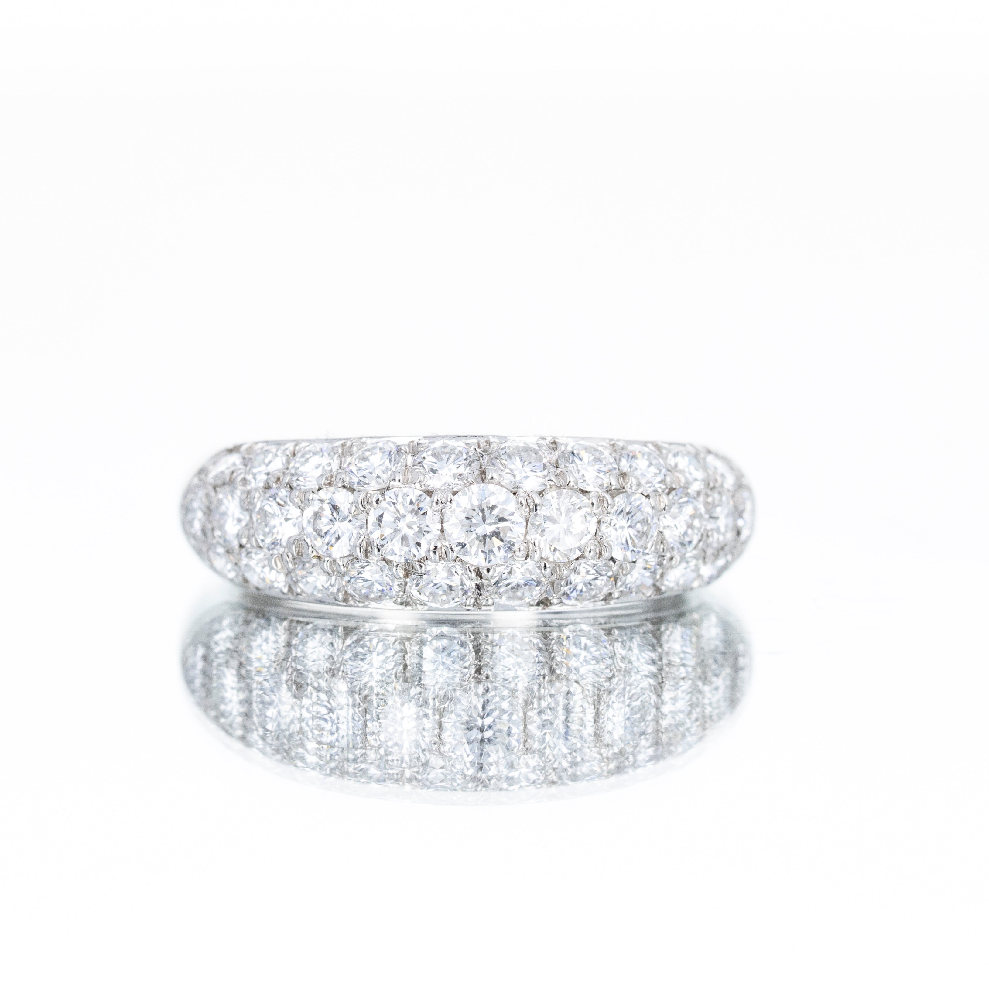 Platinum 1.50 Carat Round Diamond Pave Band - Queen May