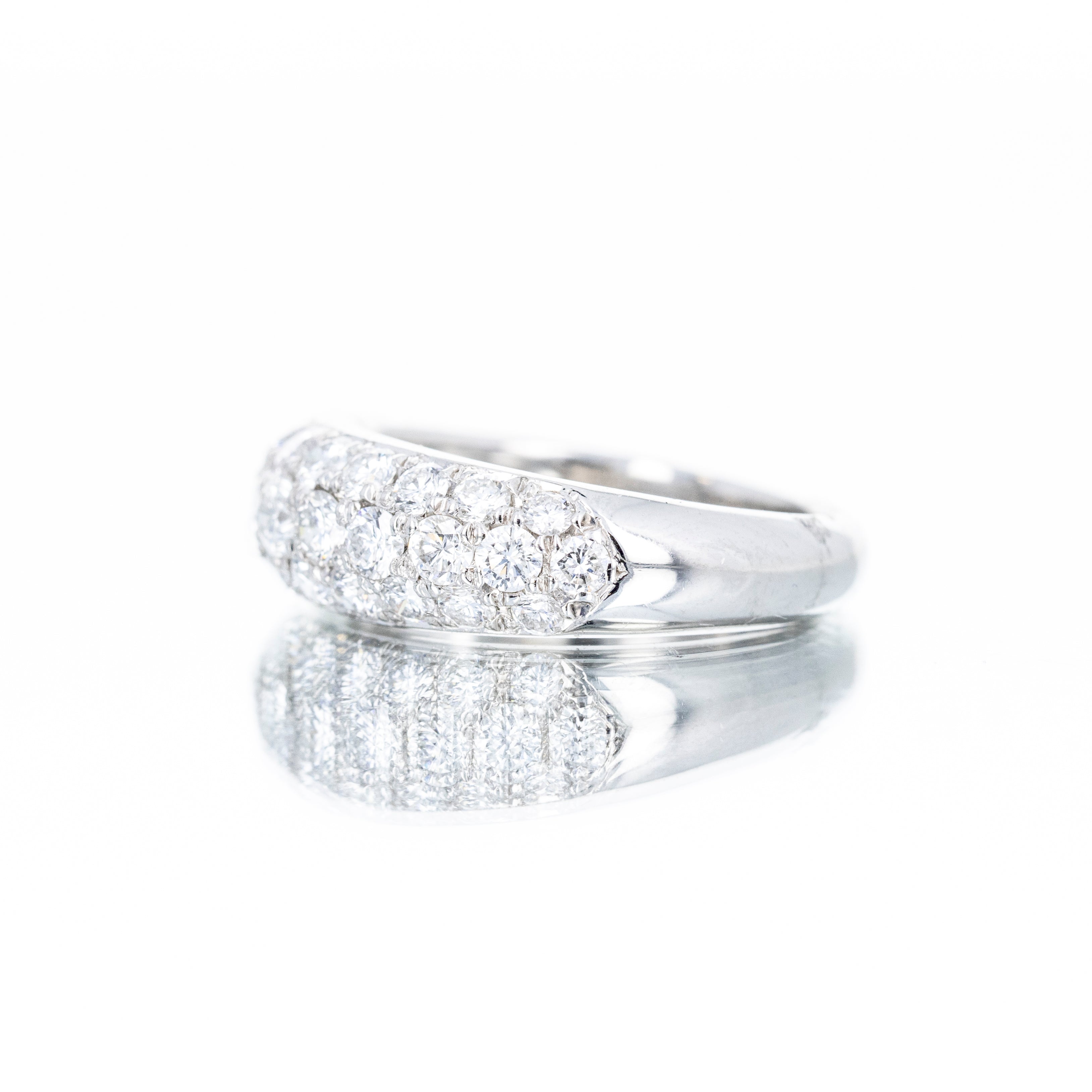 Platinum 1.50 Carat Round Diamond Pave Band - Queen May