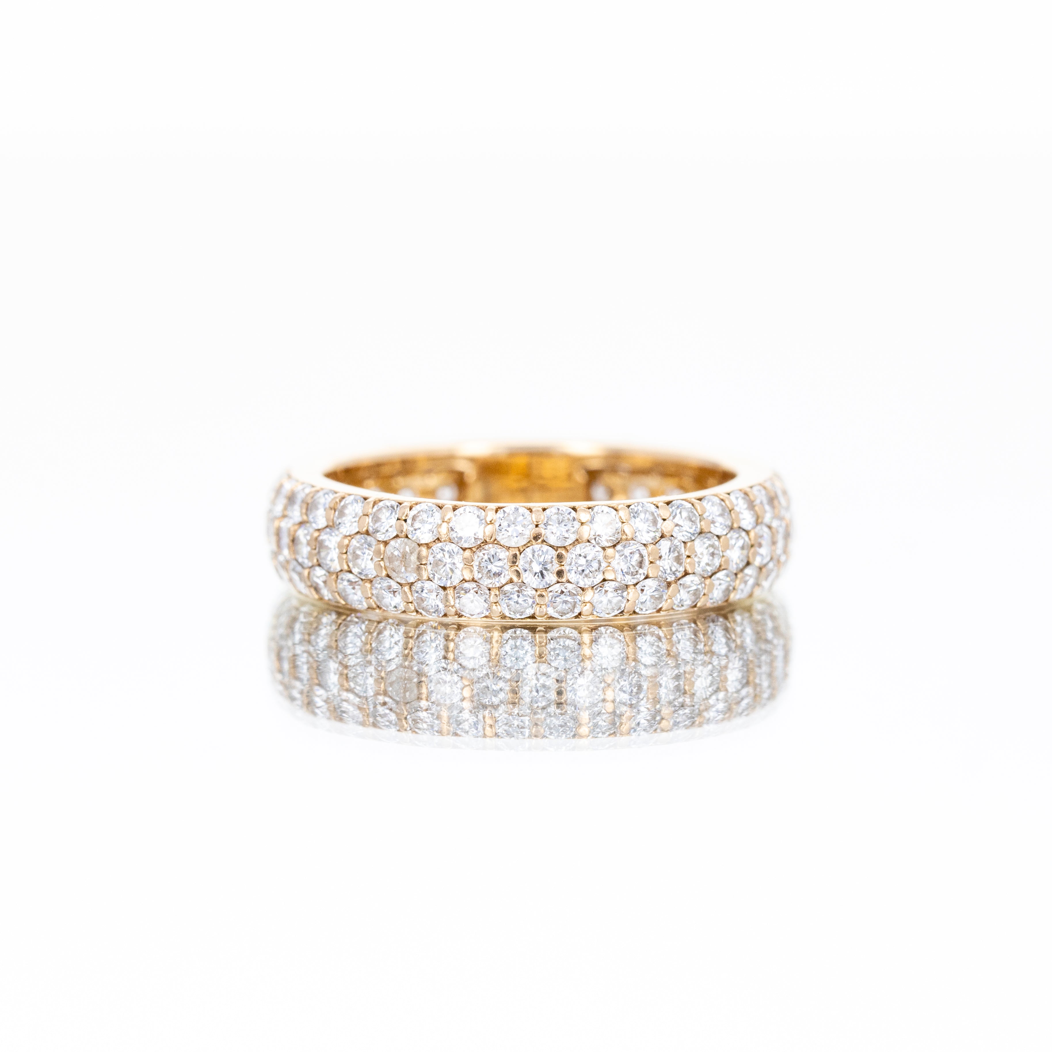 18K Rose Gold 2.57 Carat Round Diamond Pave Band - Queen May