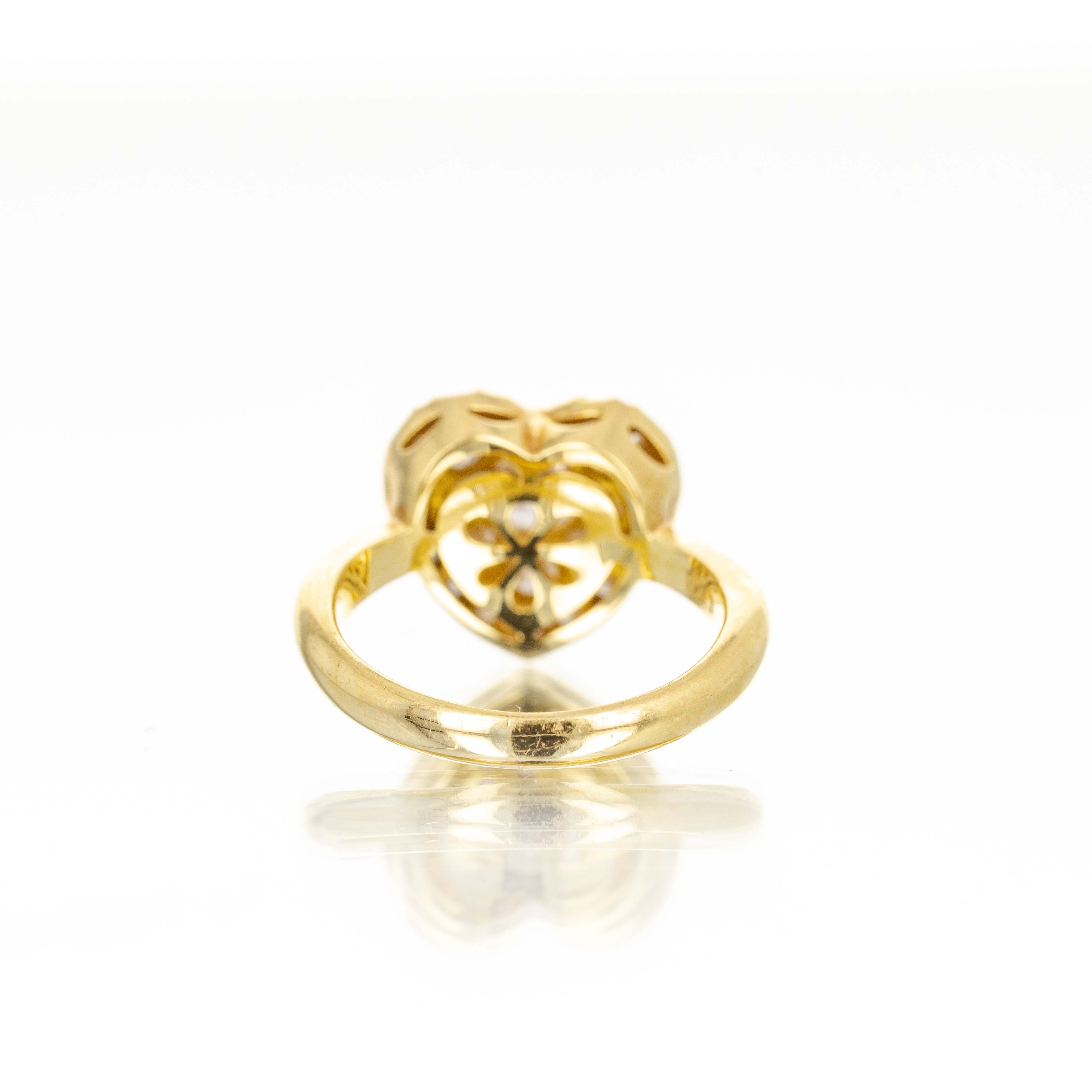 18K Yellow Gold 1.71 Carat Diamond Heart Ring - Queen May