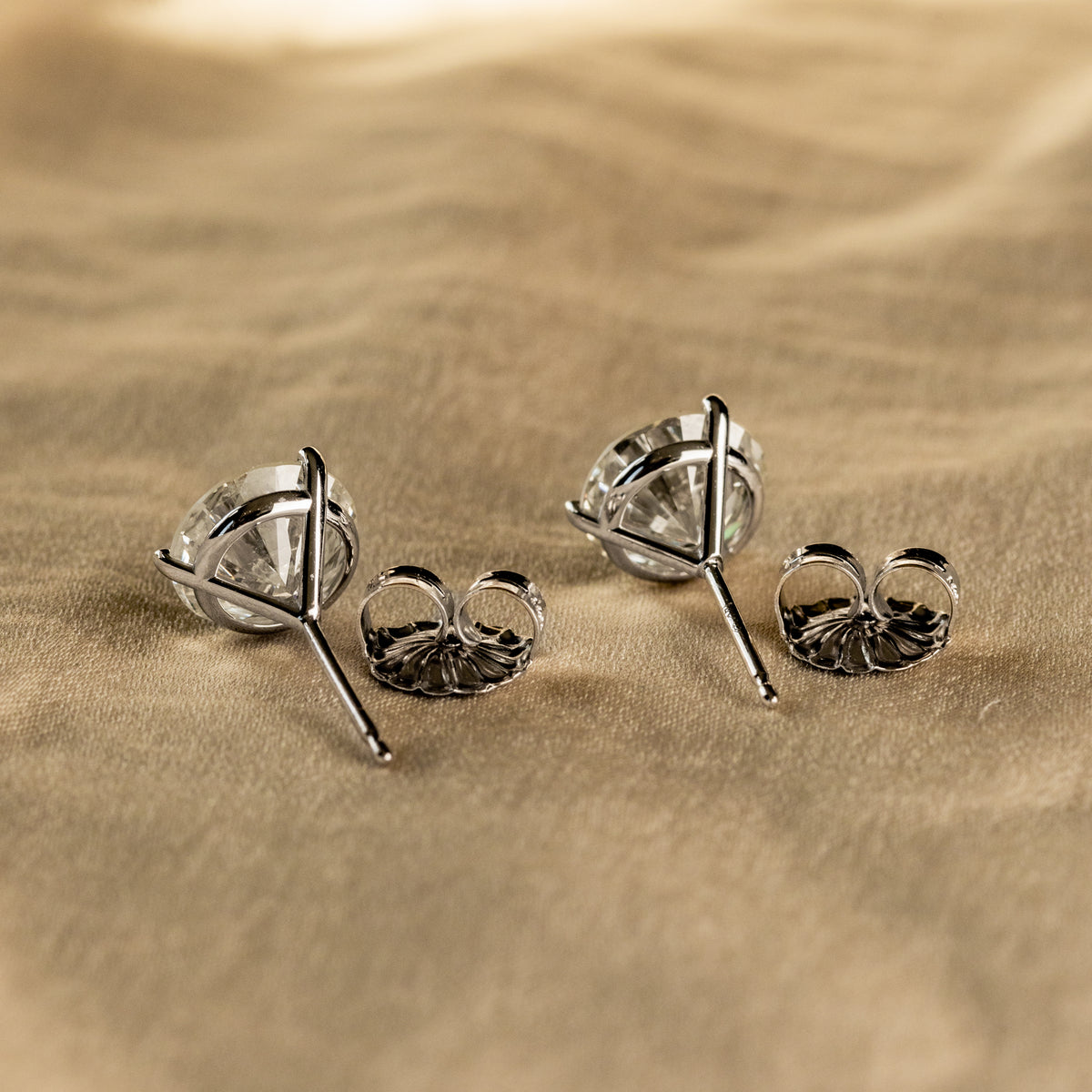 3.76 Carat Round Diamond Martini Stud Earrings - Queen May
