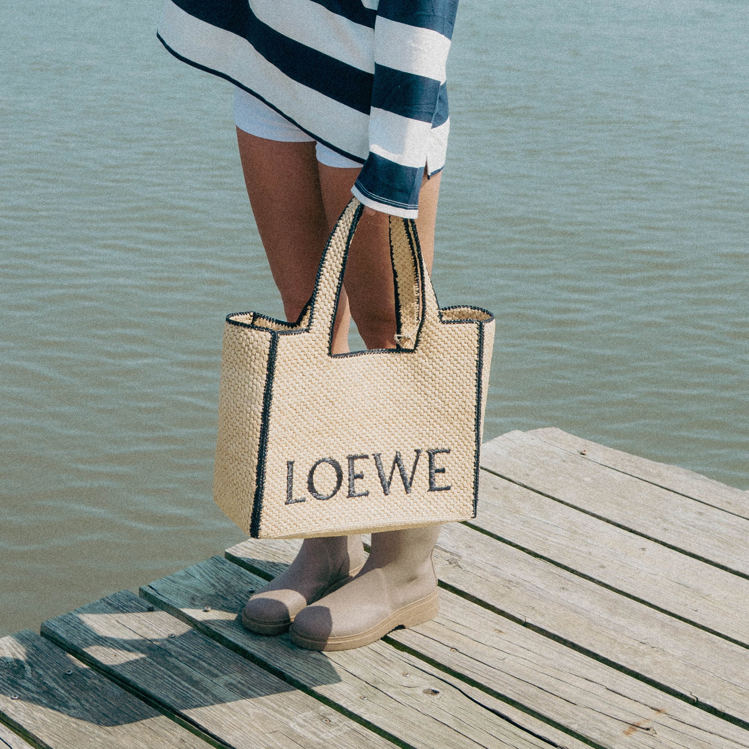 Loewe X Paula's Ibiza Font Large Tote Bag Raffia - Queen May