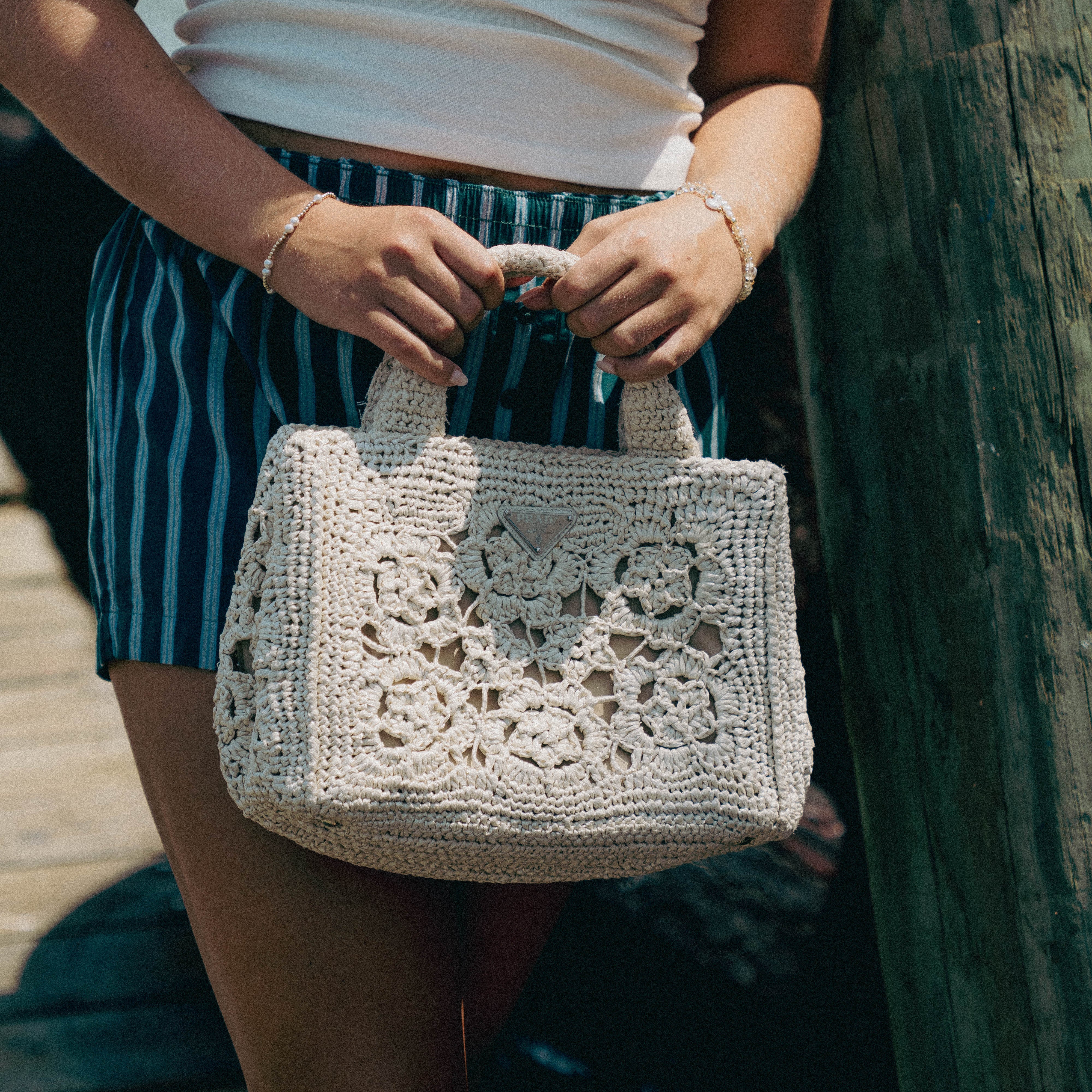 Prada Canapa Raffia Tote - Queen May