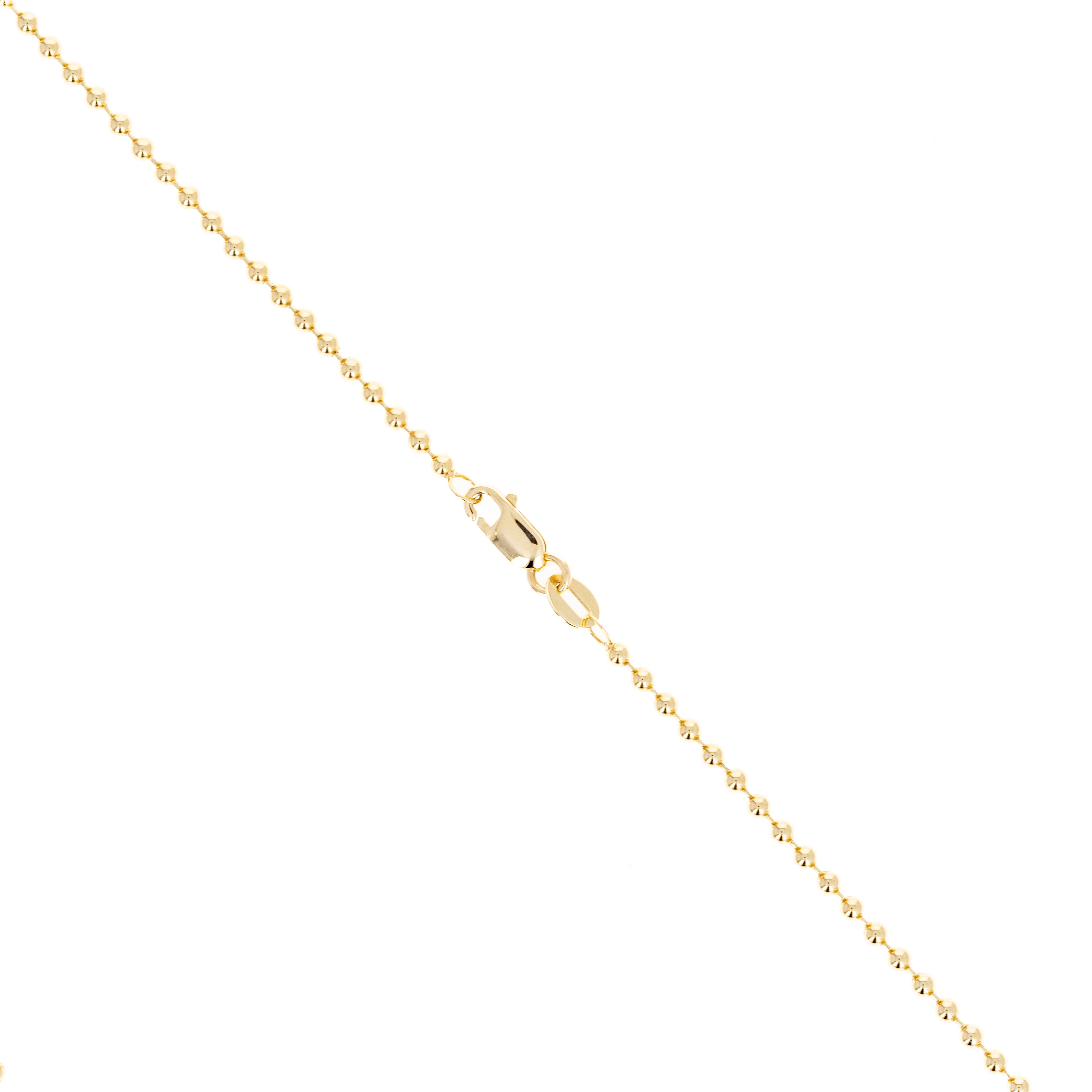 2 Carat Square Emerald Lab Grown Diamond Bezel Bead Chain Necklace - Queen May