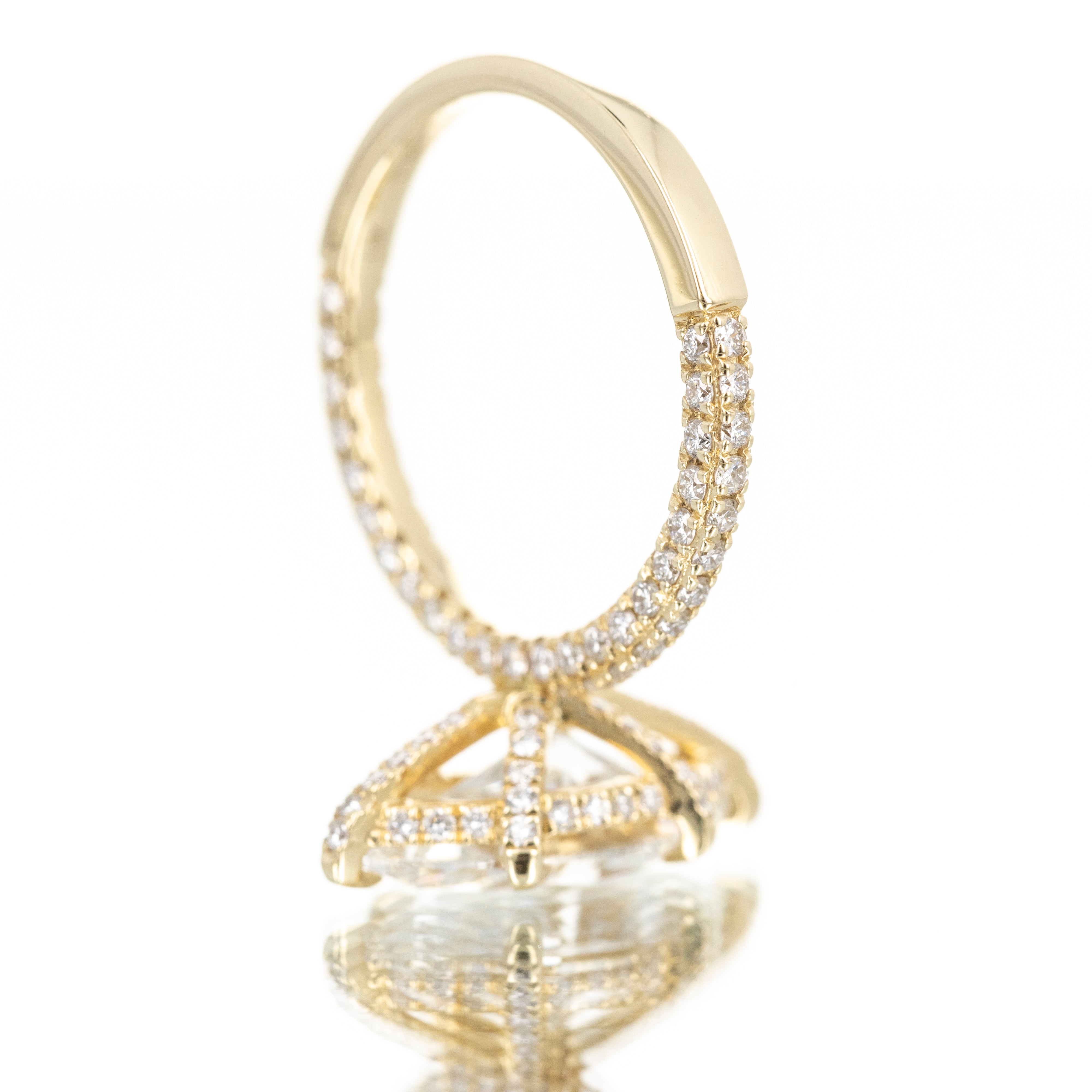 Lab Grown 3 Carat Marquise Diamond Engagement Ring - Queen May