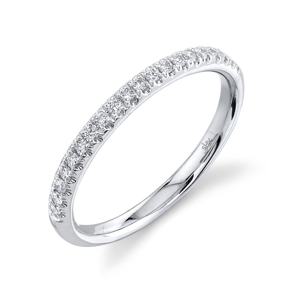 14K Gold 0.18 Carat Round Diamond Half Eternity Wedding Band - Queen May