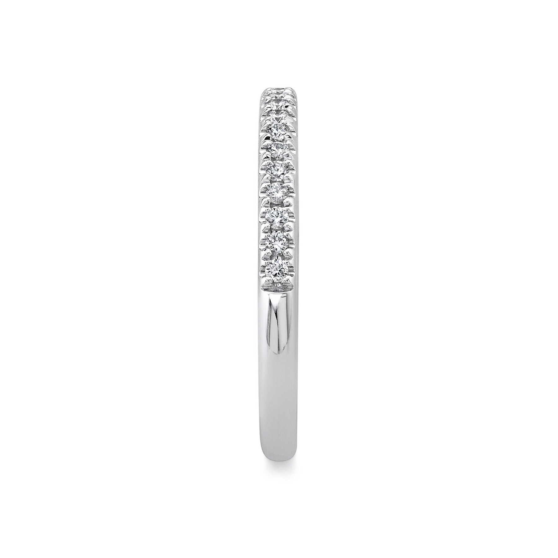 14K Gold 0.18 Carat Round Diamond Half Eternity Wedding Band - Queen May
