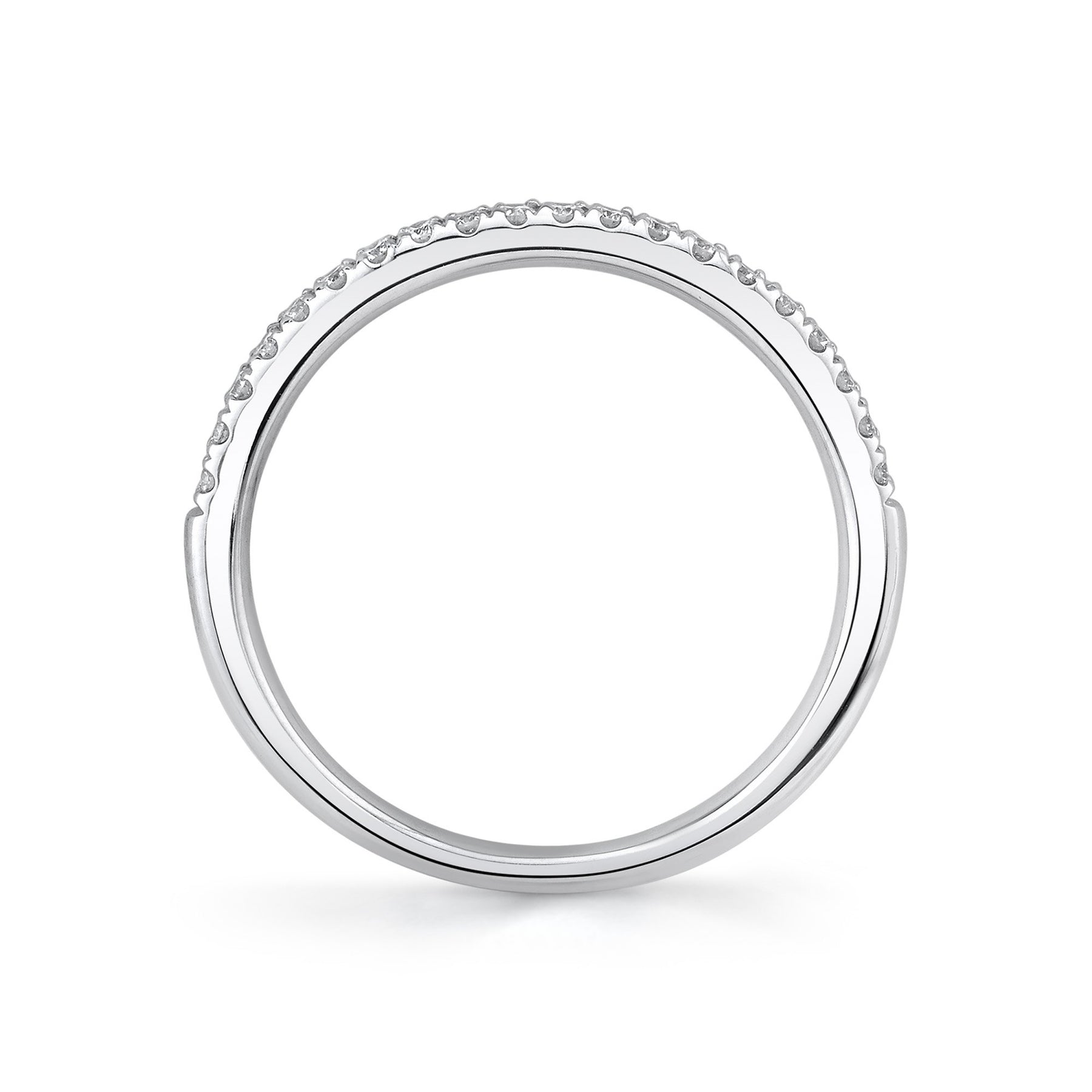 14K Gold 0.18 Carat Round Diamond Half Eternity Wedding Band - Queen May