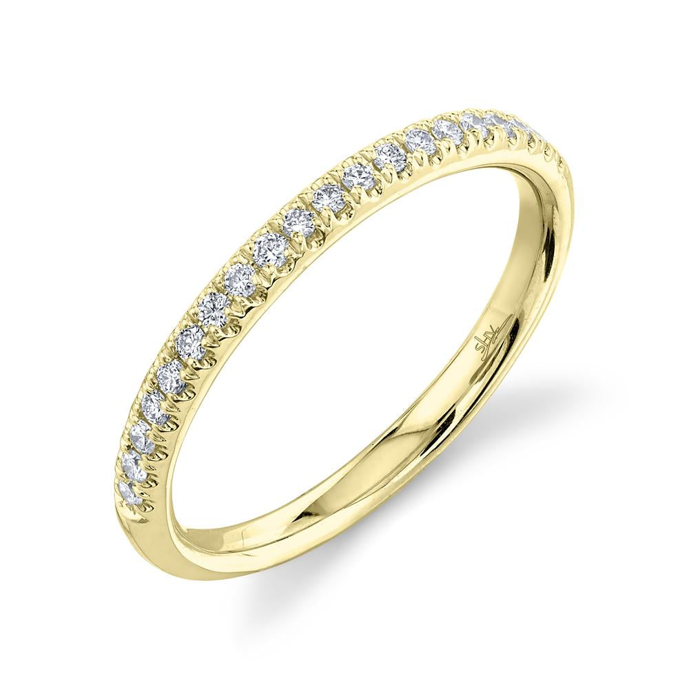 14K Gold 0.18 Carat Round Diamond Half Eternity Wedding Band - Queen May