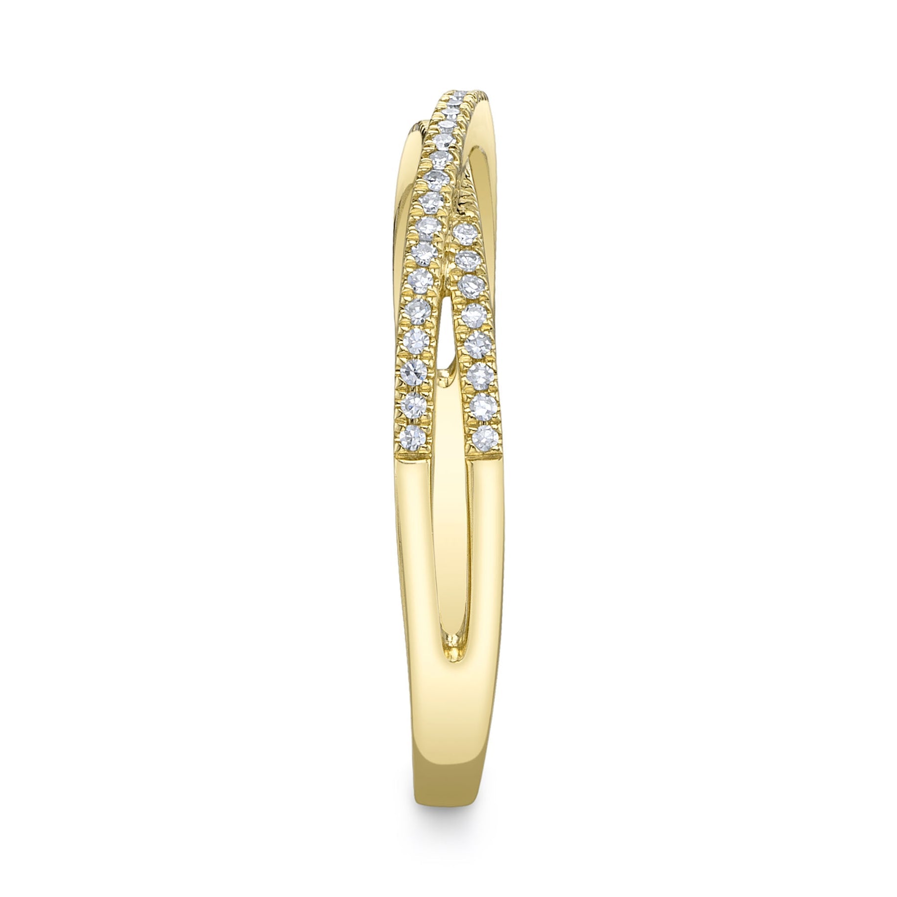 14K White Gold 0.09 Carat Diamond Crossover Band - Queen May