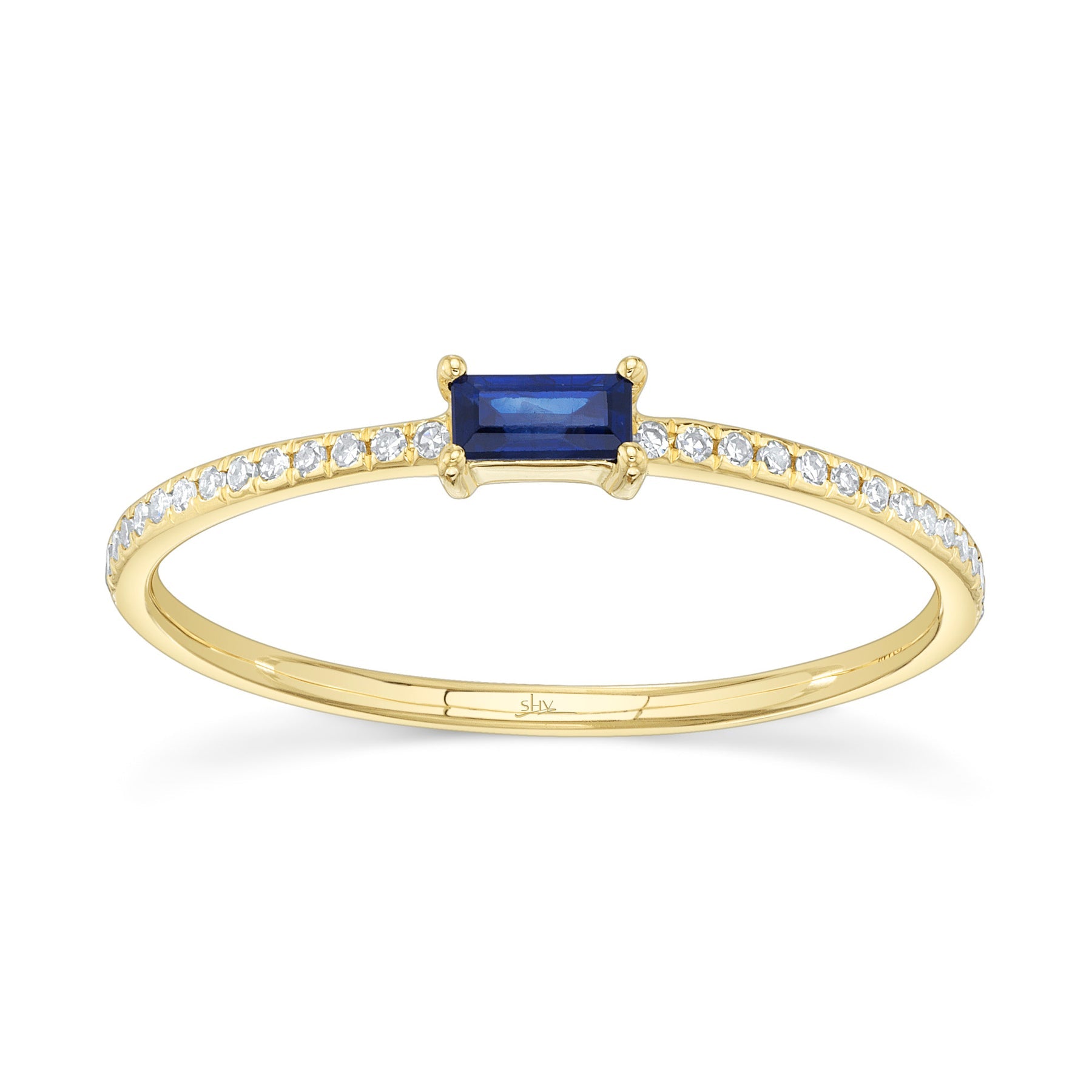 14K White Gold 0.17 Carat Sapphire Diamond Ring - Queen May