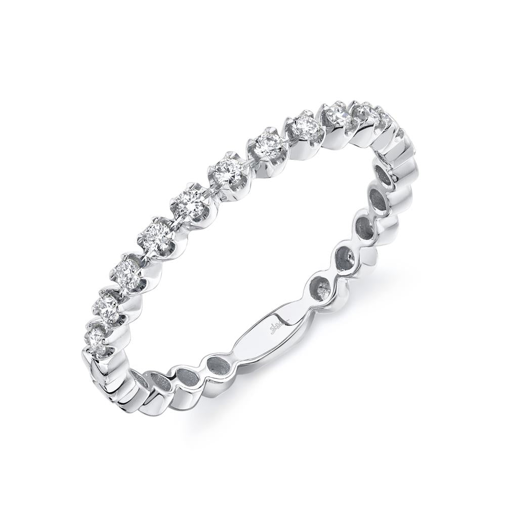 14K Gold 0.18 Carat Round Diamond Floating Wedding Band - Queen May