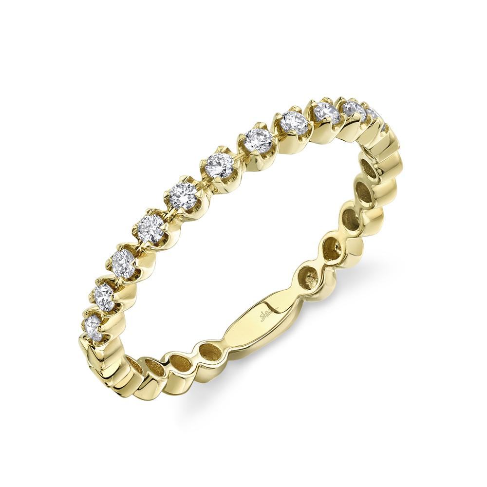 14K Gold 0.18 Carat Round Diamond Floating Wedding Band - Queen May