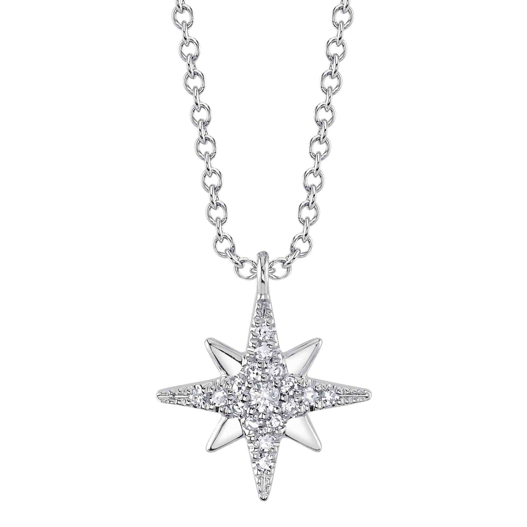 14K Gold Diamond North Star Pendant Necklace - Queen May