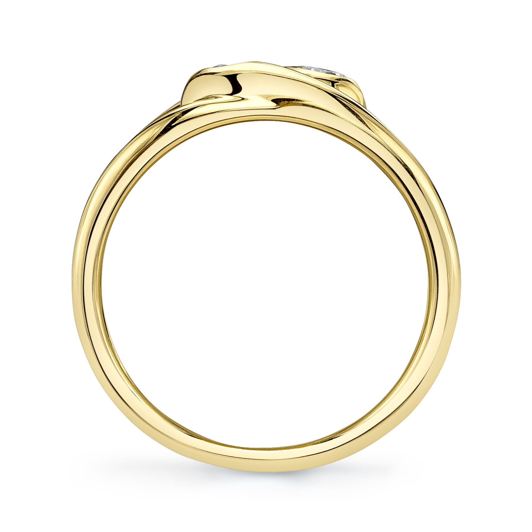 14K Yellow Gold 0.17 Carat Round Diamond Swirl Ring - Queen May