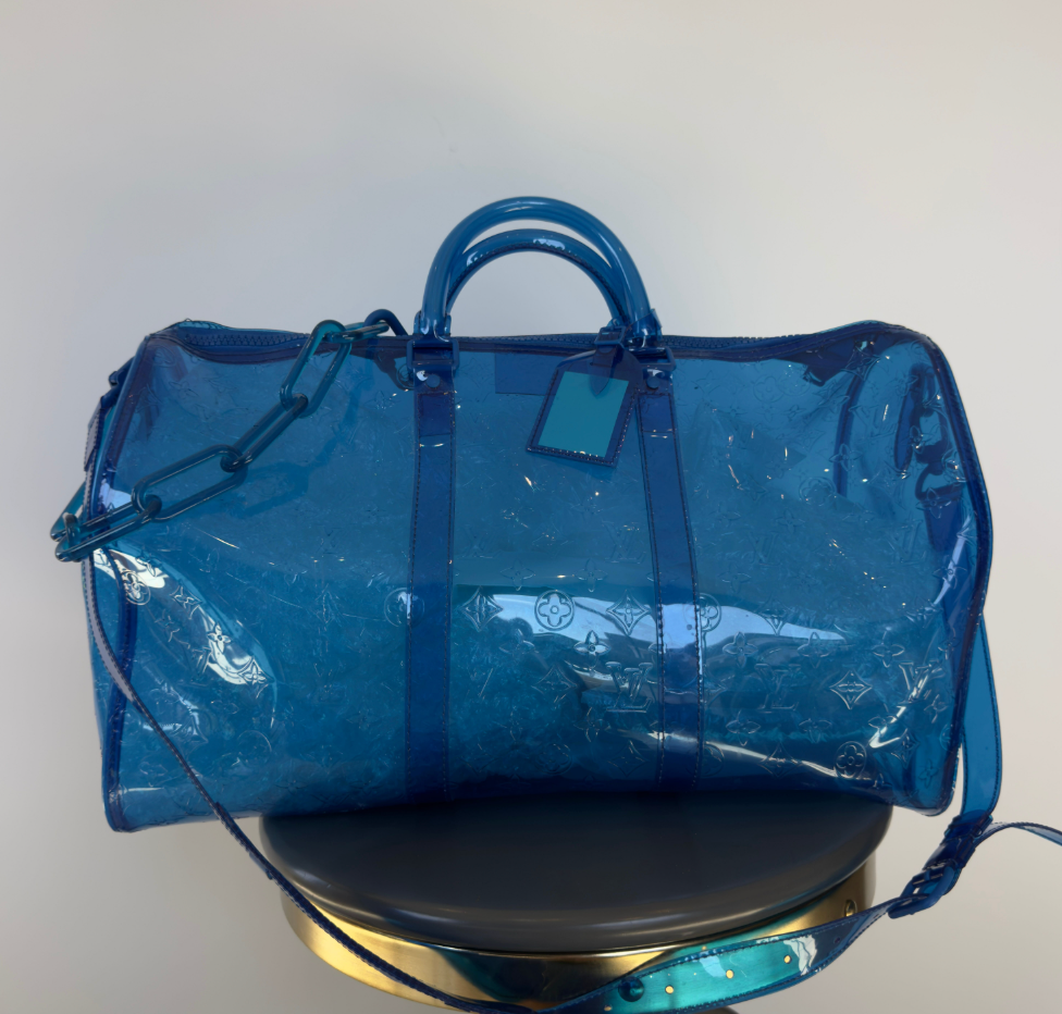 Louis Vuitton x Virgil Abloh PVC Keepall Bandouliere 50 Blue - Queen May