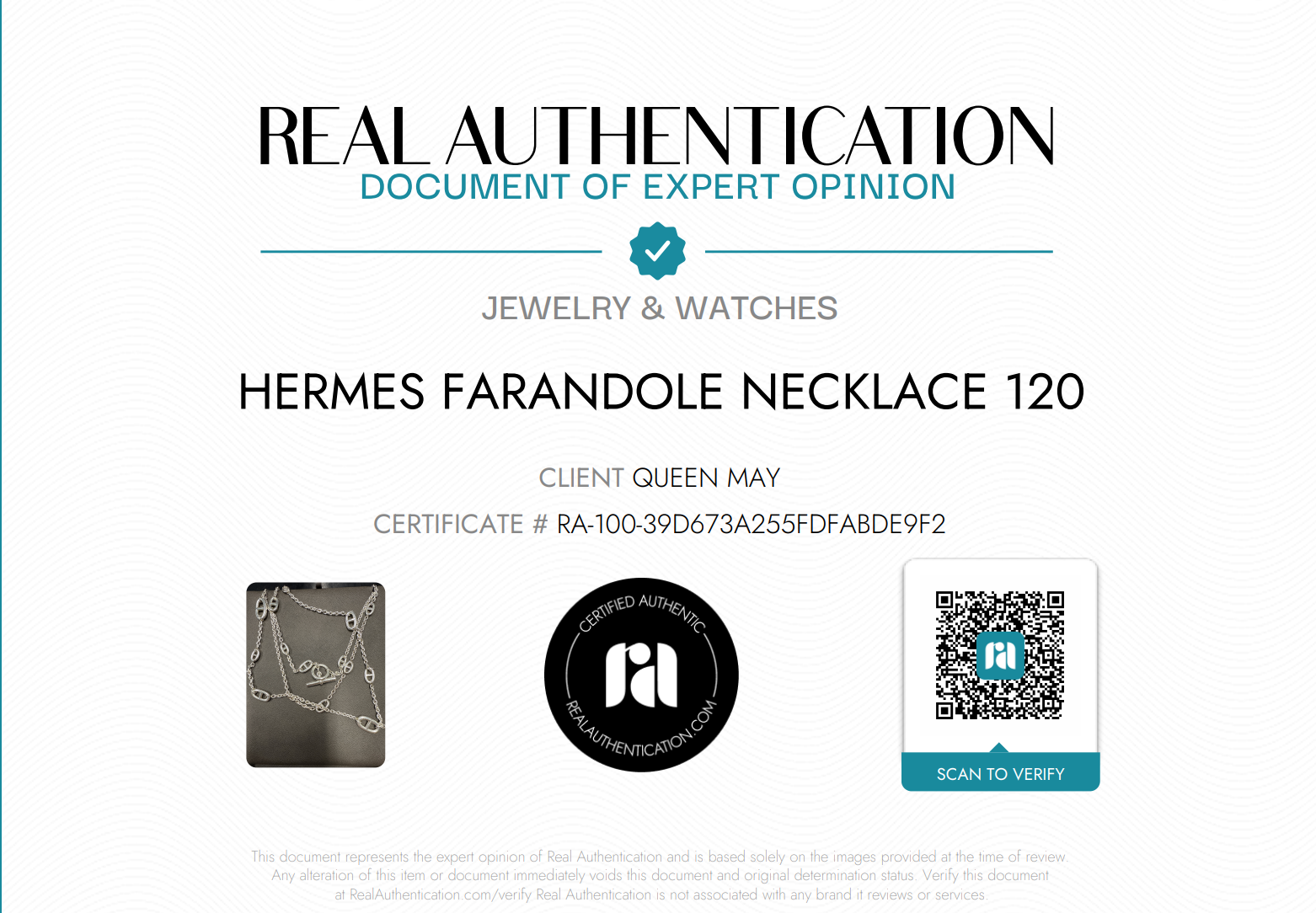 Hermes Farandole Long Necklace 120 - Queen May