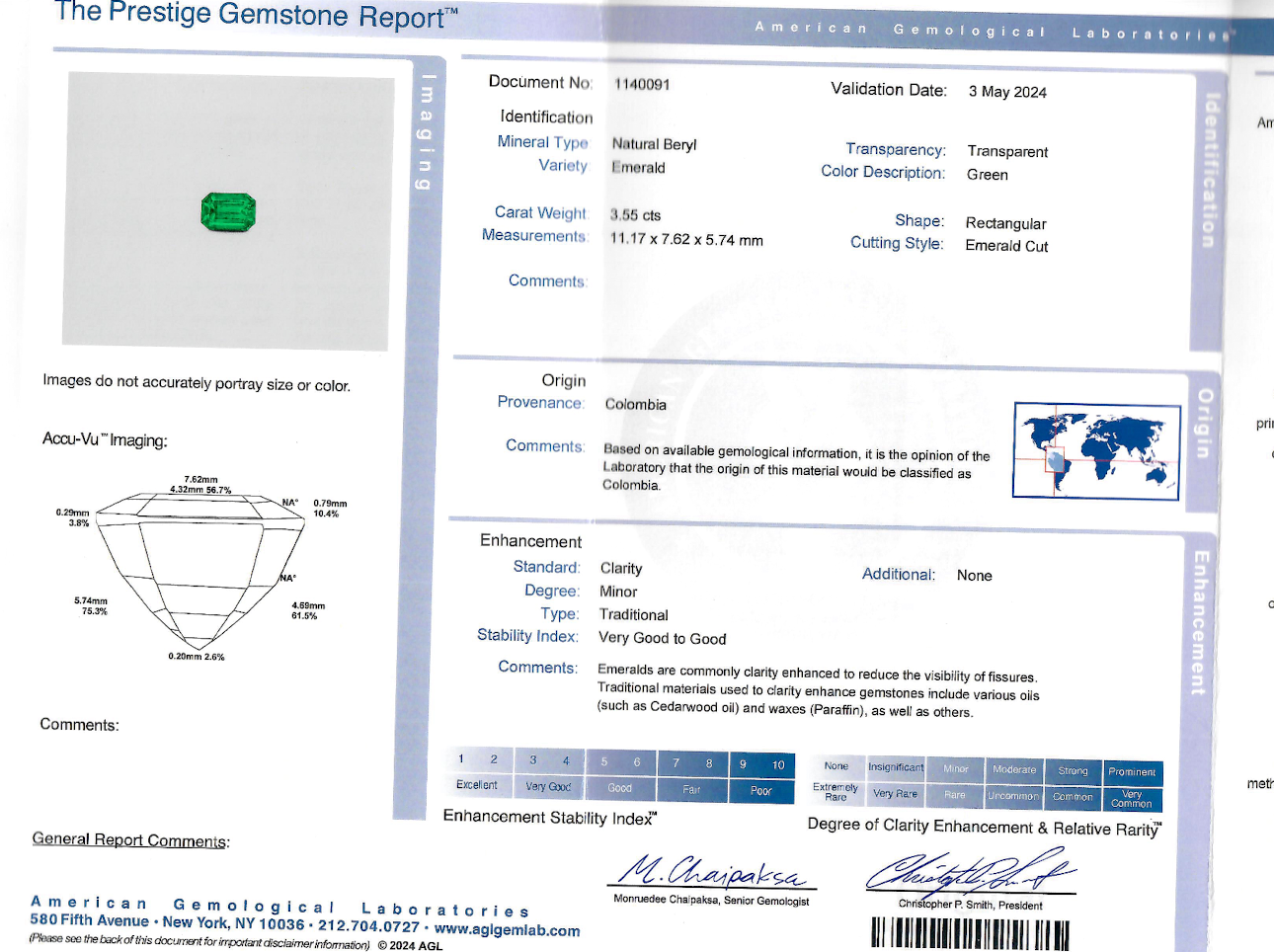 18K Yellow Gold 3.55 Carat Colombian Emerald Bezel Ring - Queen May