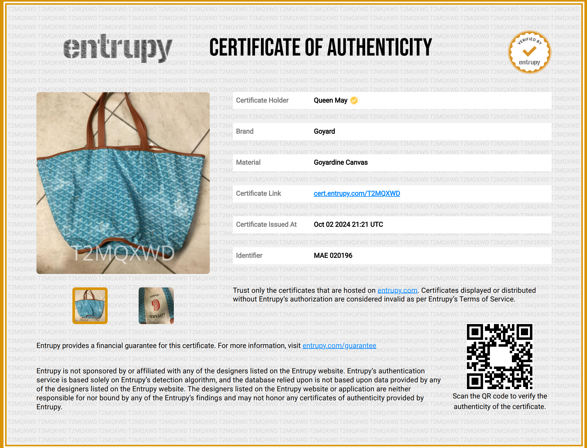 Limited Edition Goyard Belharra Reversible MM Turquoise - Queen May