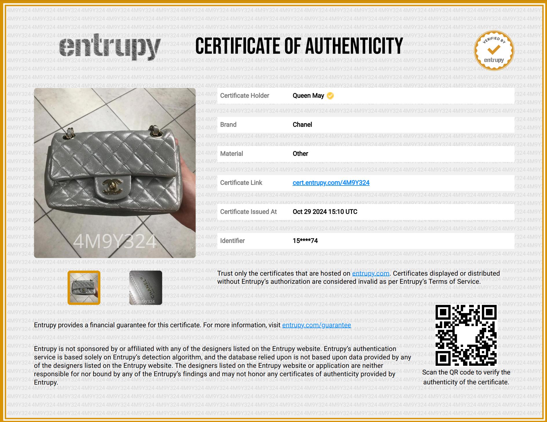 Chanel Iridescent Calfskin Quilted Mini Rectangular Flap Silver - Queen May