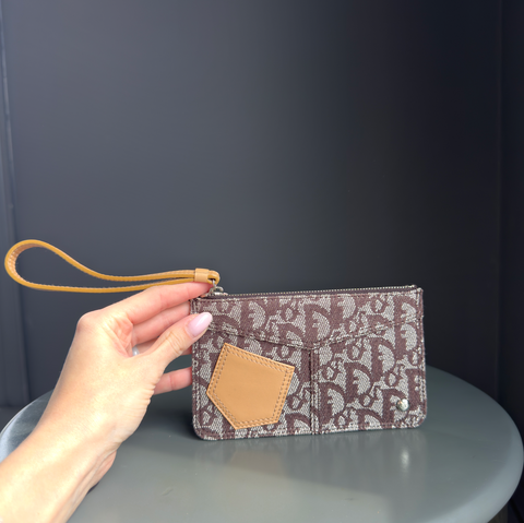 Rare Vintage Y2K Christian Dior Logo Monogram Wristlet Wallet Mini