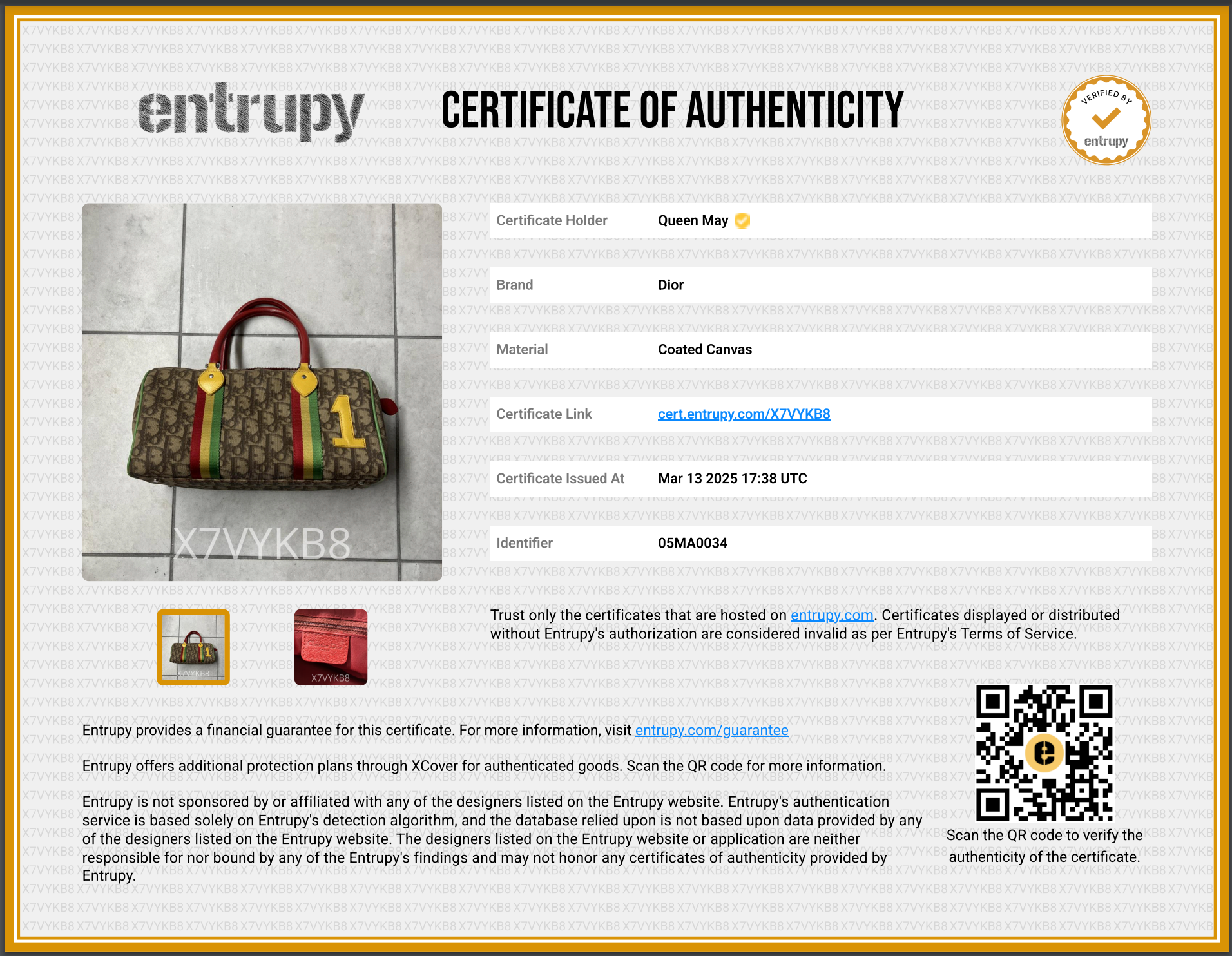 Christian Dior Diorissimo Rasta Boston - Queen May