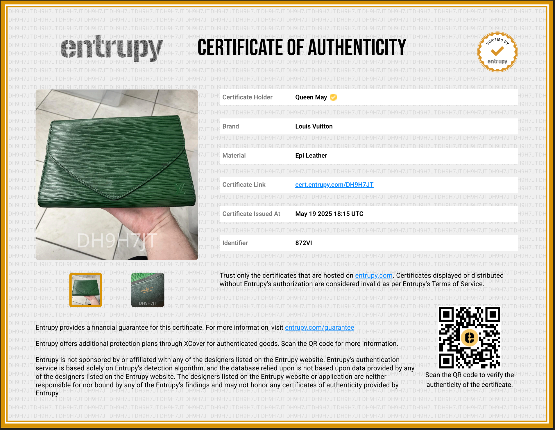Louis Vuitton Green Epi Leather Pochette - Queen May