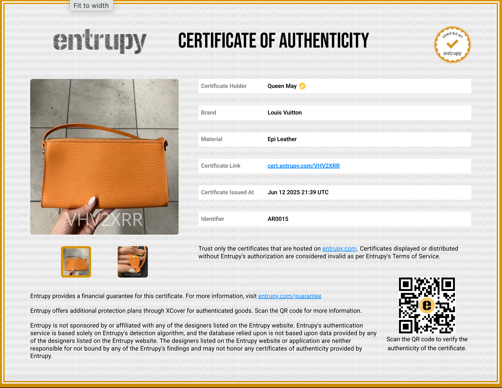 Louis Vuitton Epi Leather Papillon Pochette Orange - Queen May