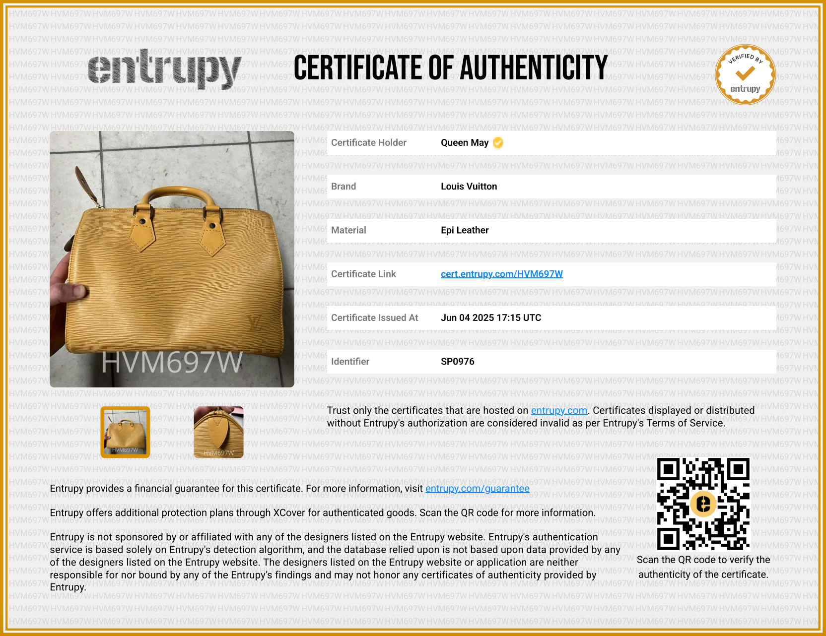 Louis Vuitton Epi Leather Speedy 25 Yellow - Queen May