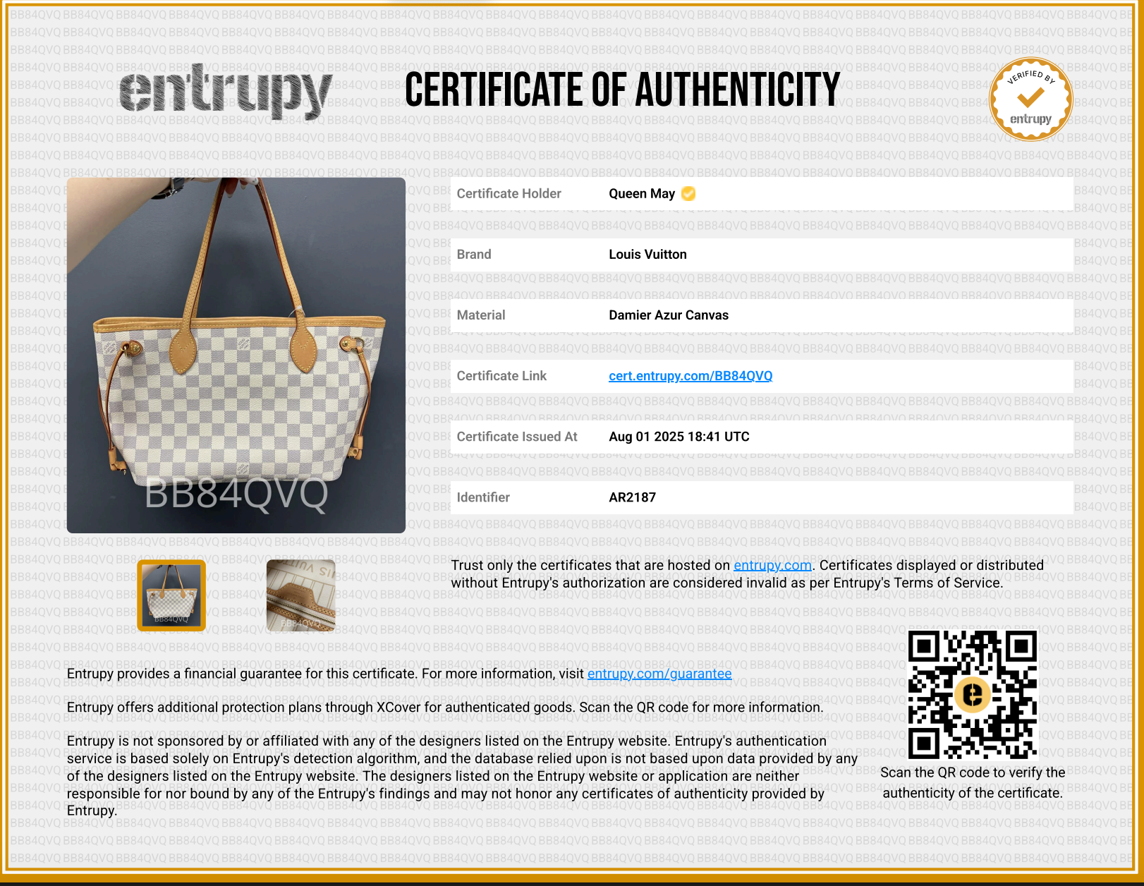 Louis Vuitton Damier Azur Neverfull PM with Pouch - Queen May