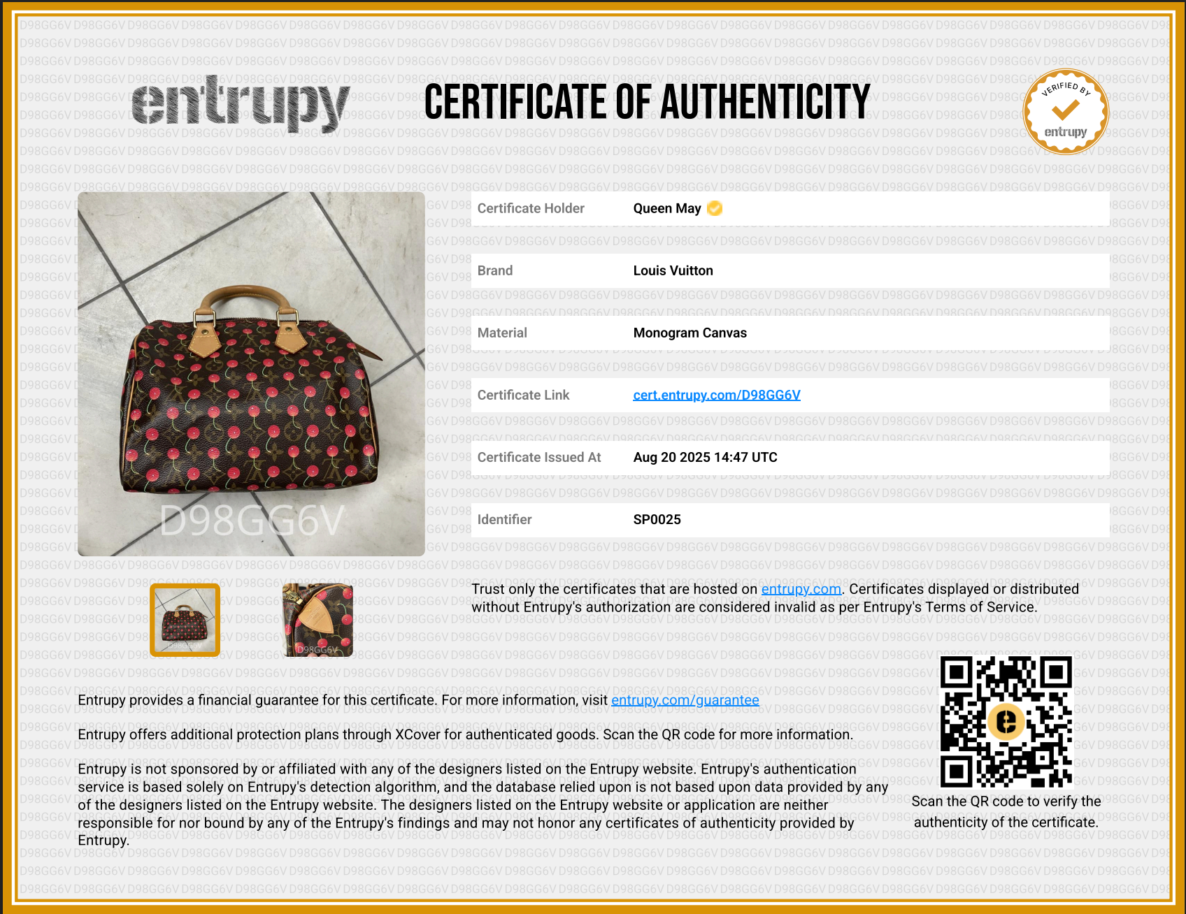 Louis Vuitton Cerise Speedy 25 - Queen May