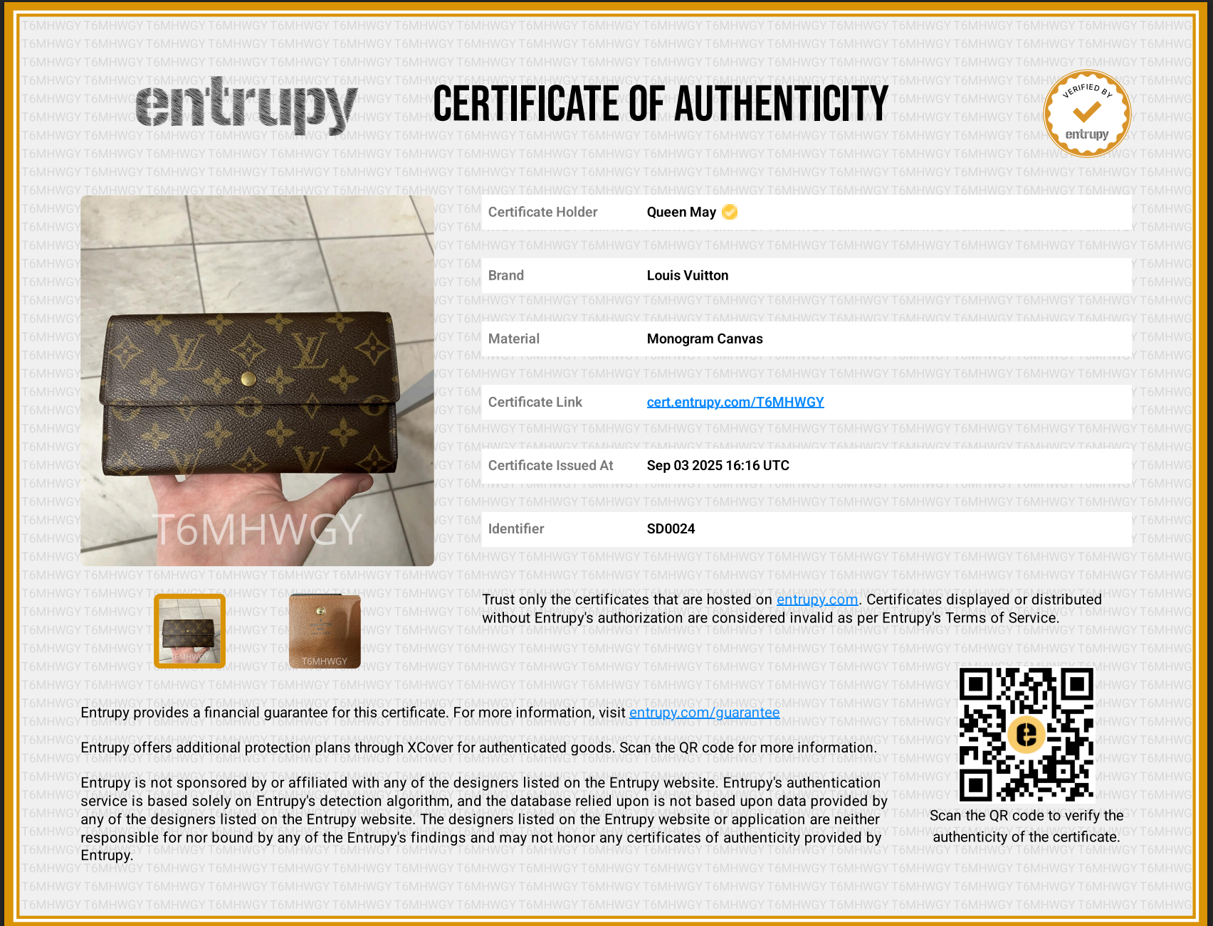 Louis Vuitton Coated Canvas International Wallet - Queen May